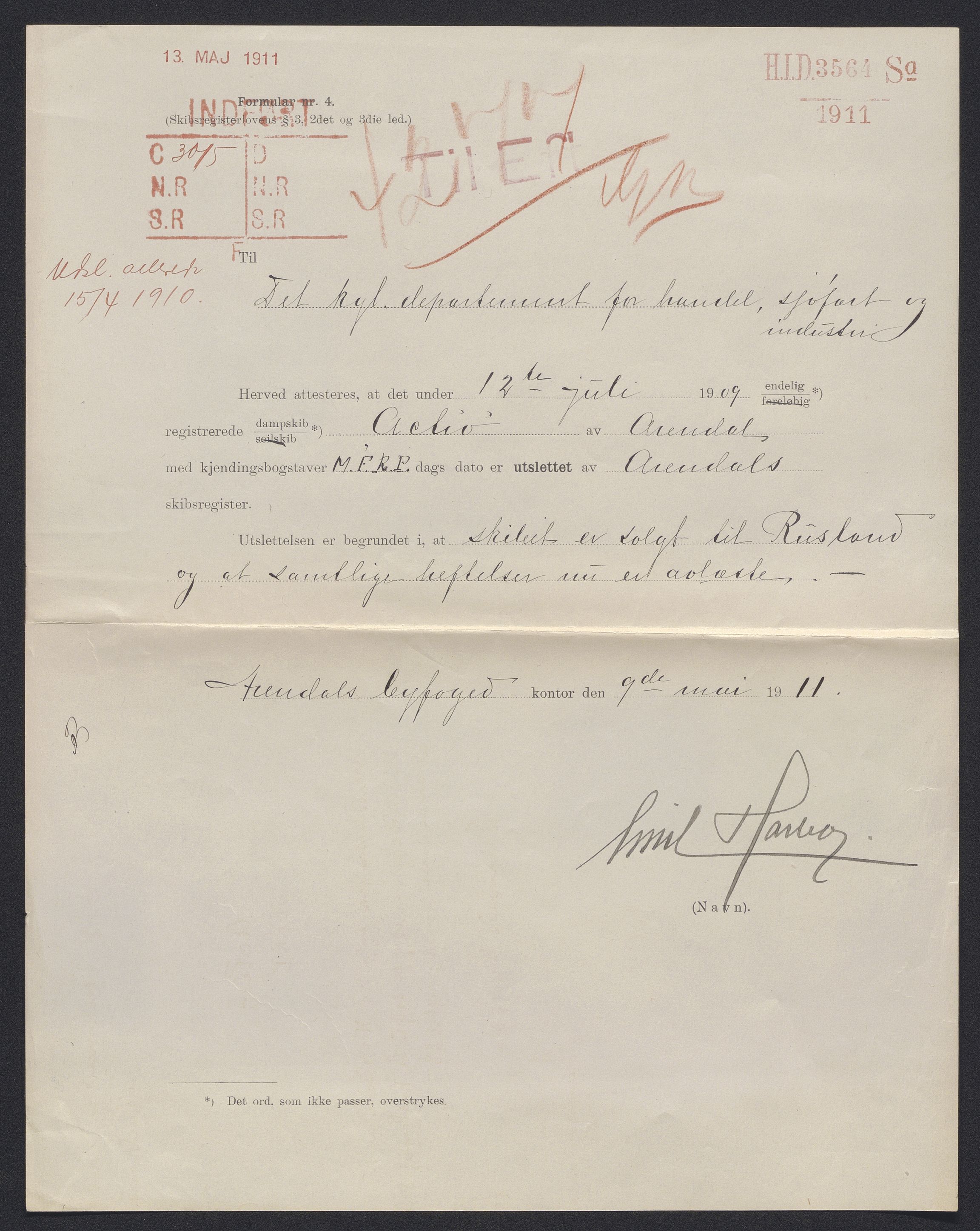 Sjøfartsdirektoratet med forløpere, skipsmapper slettede skip, AV/RA-S-4998/F/Fa/L0002: --, 1873-1923, p. 587