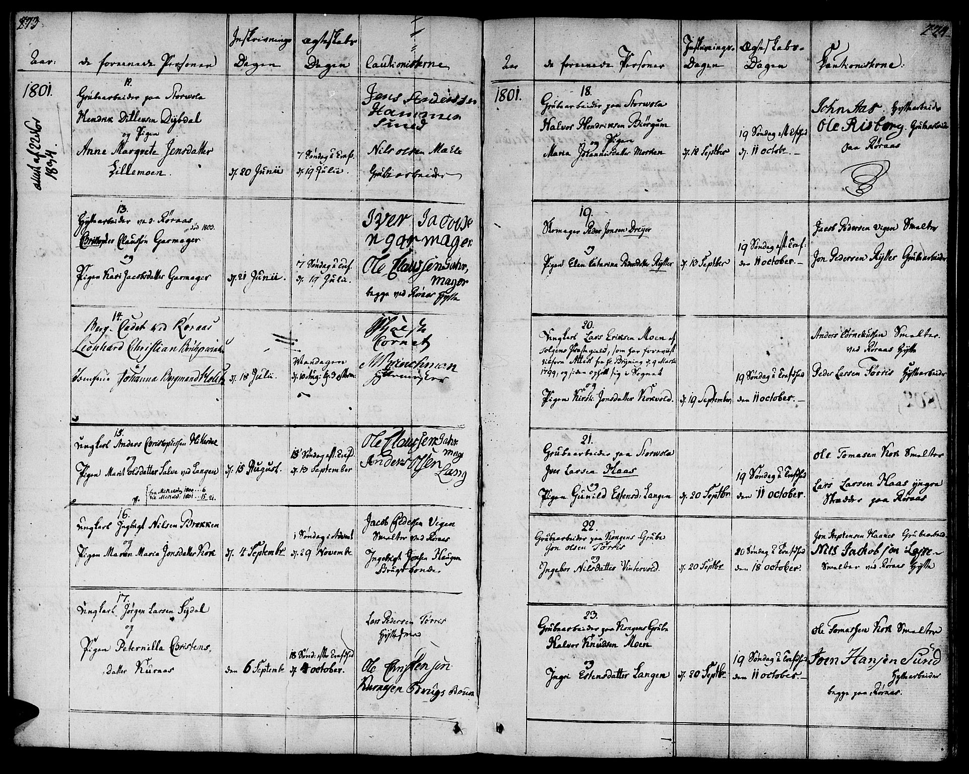 Ministerialprotokoller, klokkerbøker og fødselsregistre - Sør-Trøndelag, SAT/A-1456/681/L0927: Parish register (official) no. 681A05, 1798-1808, p. 273-274