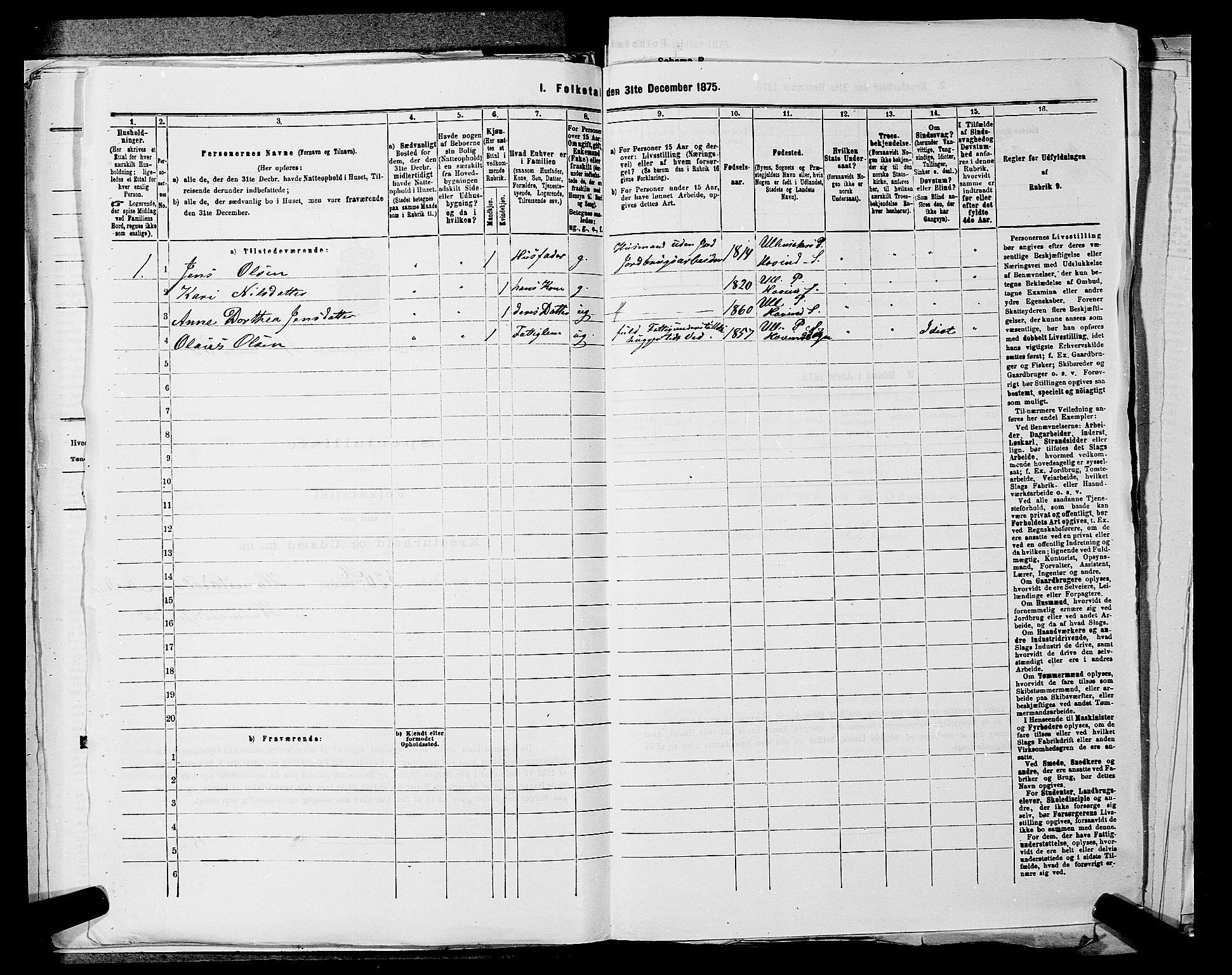 RA, 1875 census for 0235P Ullensaker, 1875, p. 1711