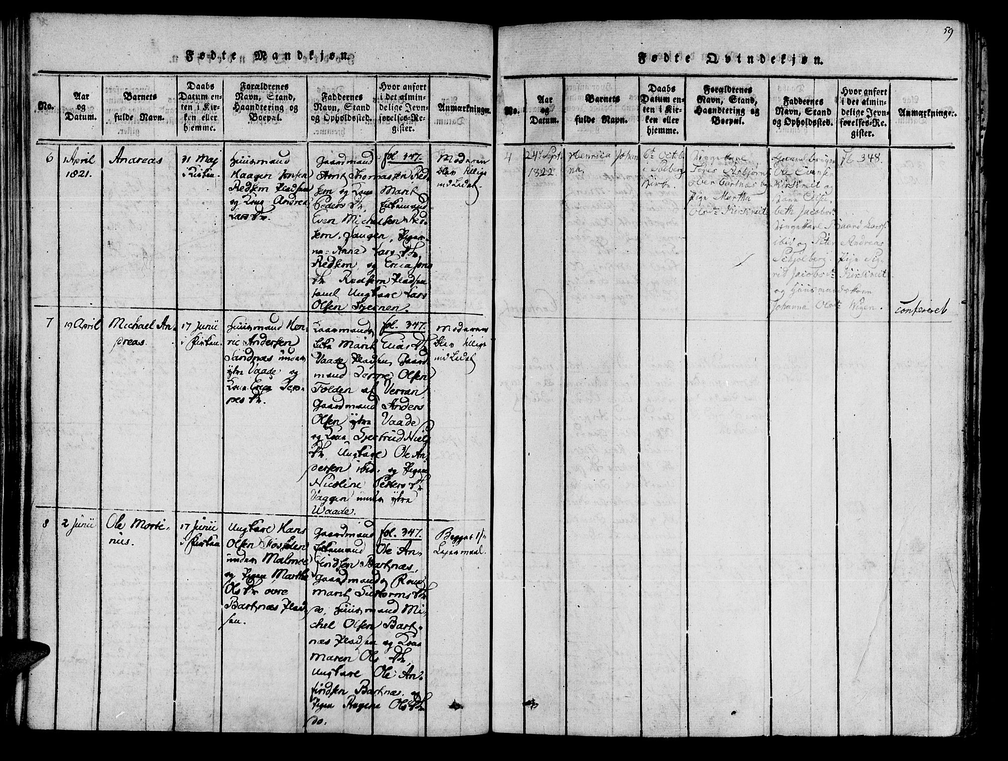 Ministerialprotokoller, klokkerbøker og fødselsregistre - Nord-Trøndelag, AV/SAT-A-1458/741/L0387: Parish register (official) no. 741A03 /2, 1817-1822, p. 59