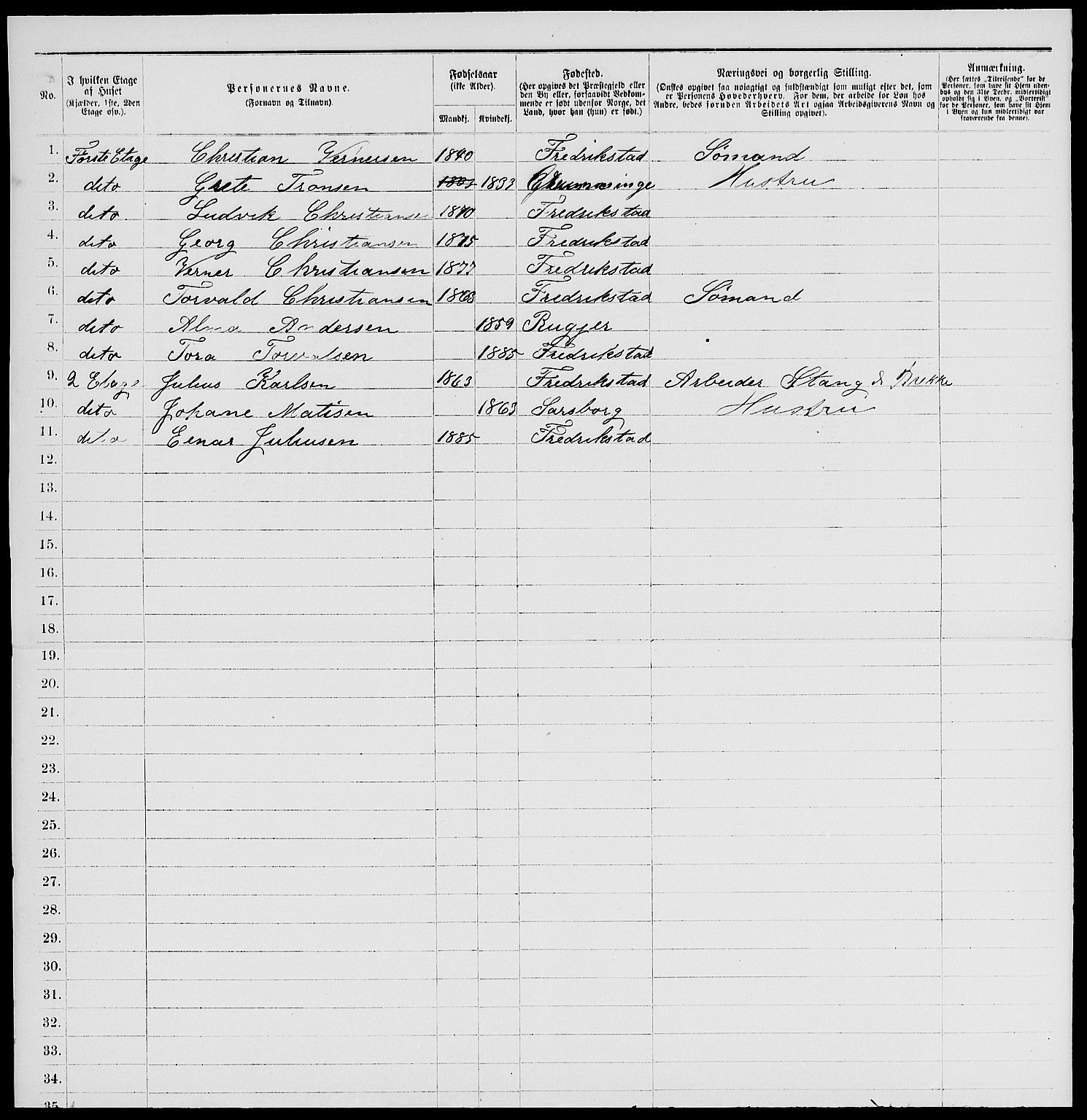 RA, 1885 census for 0103 Fredrikstad, 1885, p. 1561