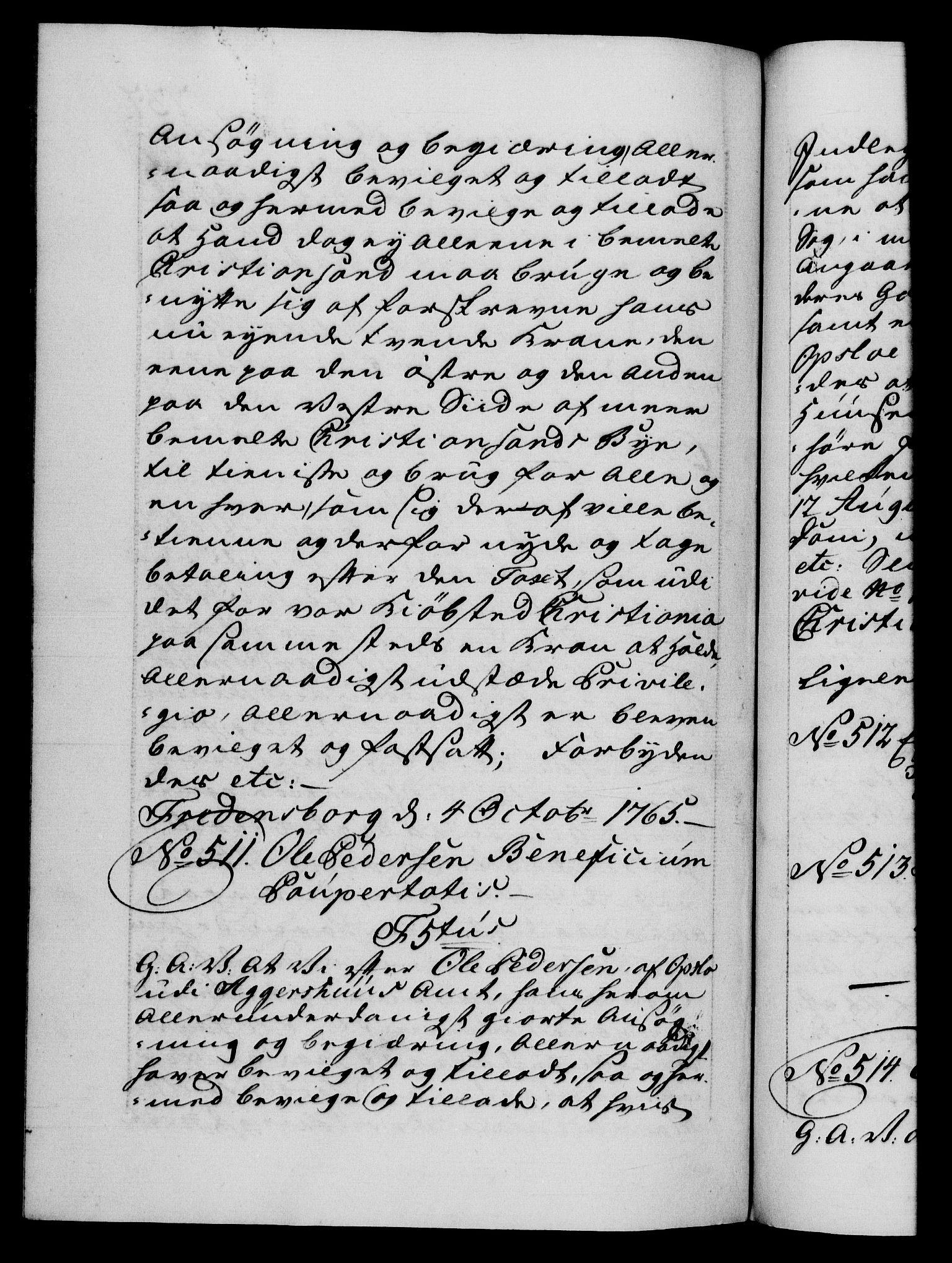 Danske Kanselli 1572-1799, AV/RA-EA-3023/F/Fc/Fca/Fcaa/L0042: Norske registre, 1763-1766, p. 737b