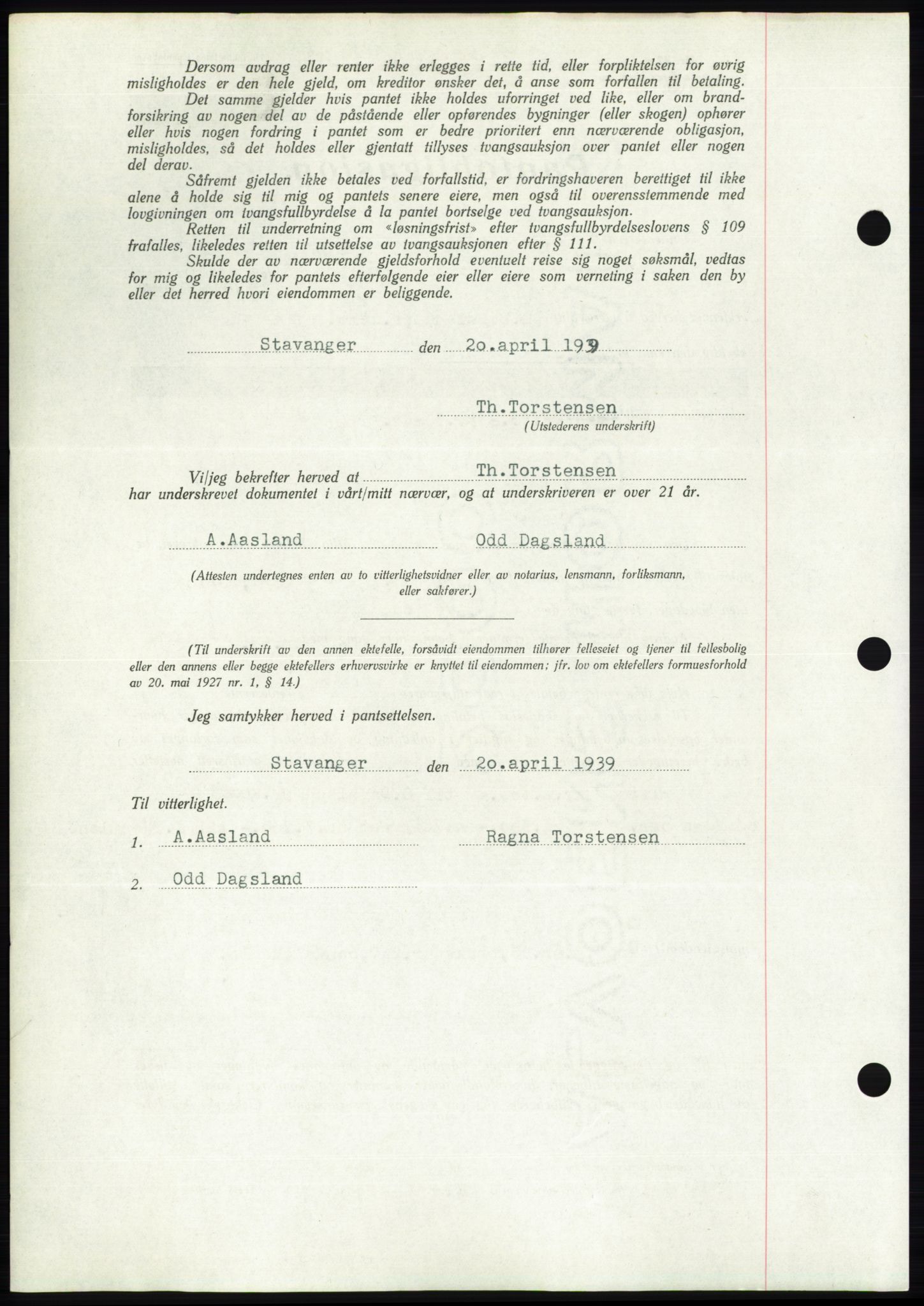 Jæren sorenskriveri, SAST/A-100310/03/G/Gba/L0074: Mortgage book, 1939-1939, Diary no: : 2108/1939