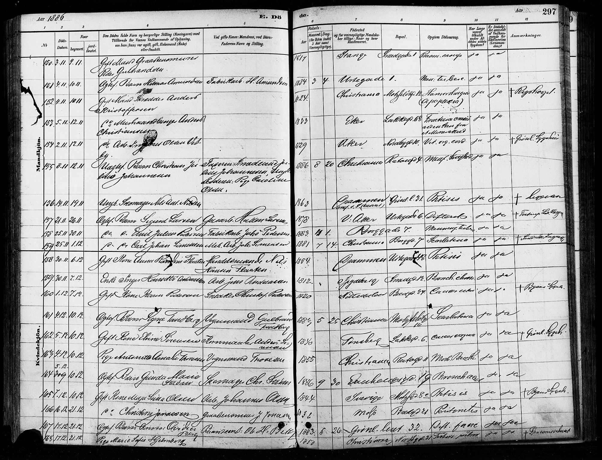 Grønland prestekontor Kirkebøker, AV/SAO-A-10848/F/Fa/L0008: Parish register (official) no. 8, 1881-1893, p. 297