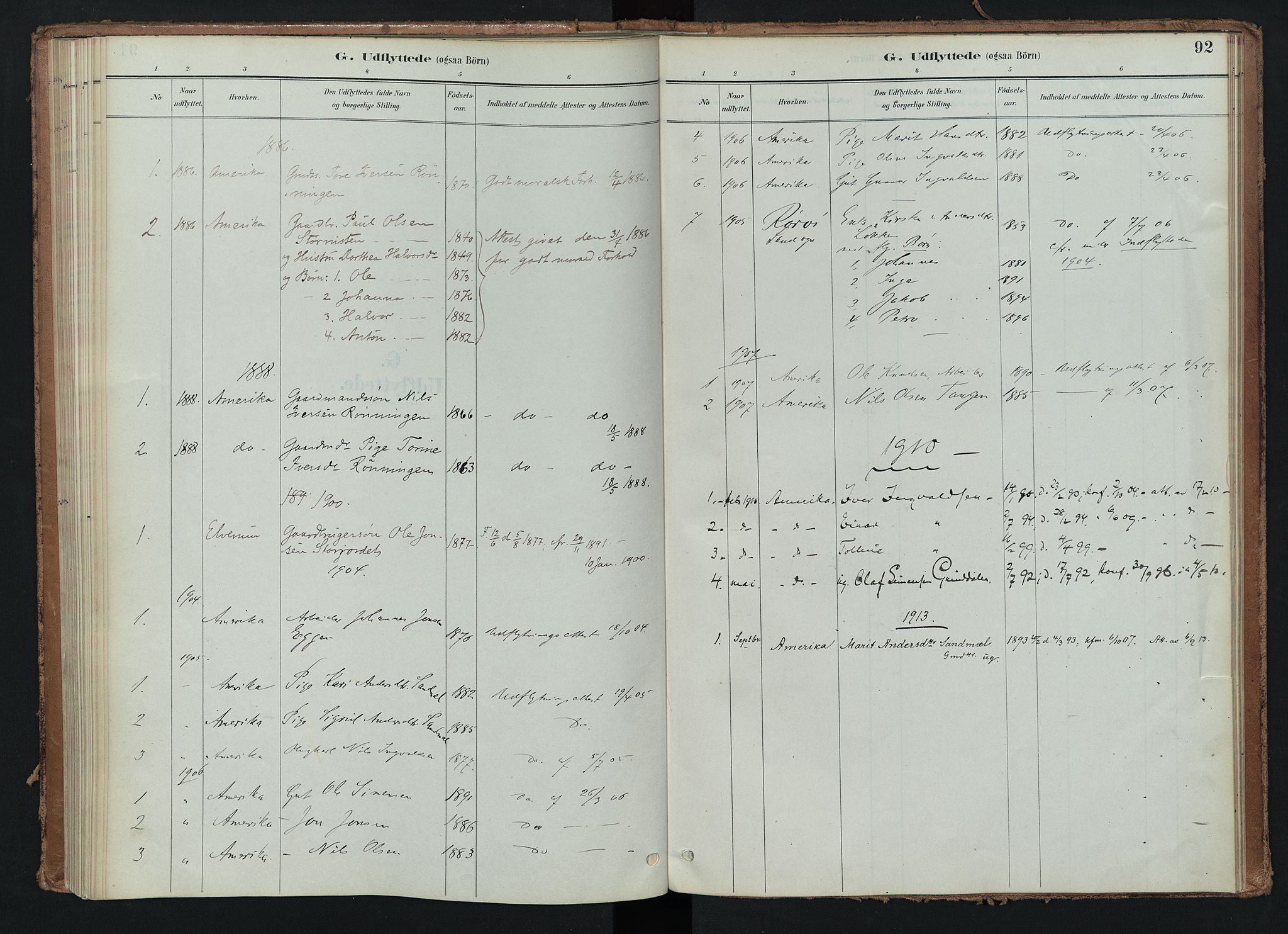 Tynset prestekontor, AV/SAH-PREST-058/H/Ha/Haa/L0024: Parish register (official) no. 24, 1885-1916, p. 92