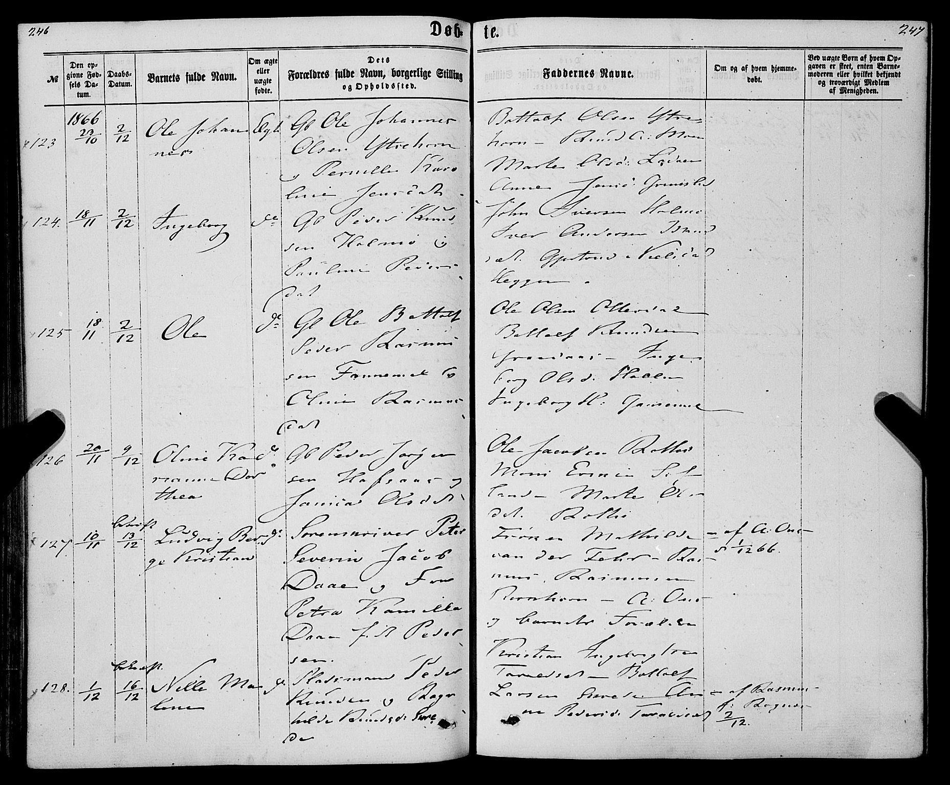 Eid sokneprestembete, AV/SAB-A-82301/H/Haa/Haaa/L0009: Parish register (official) no. A 9, 1861-1868, p. 246-247