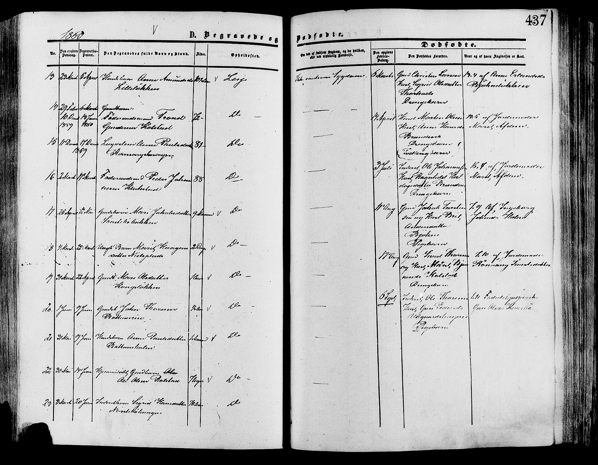 Lesja prestekontor, AV/SAH-PREST-068/H/Ha/Haa/L0008: Parish register (official) no. 8, 1854-1880, p. 437