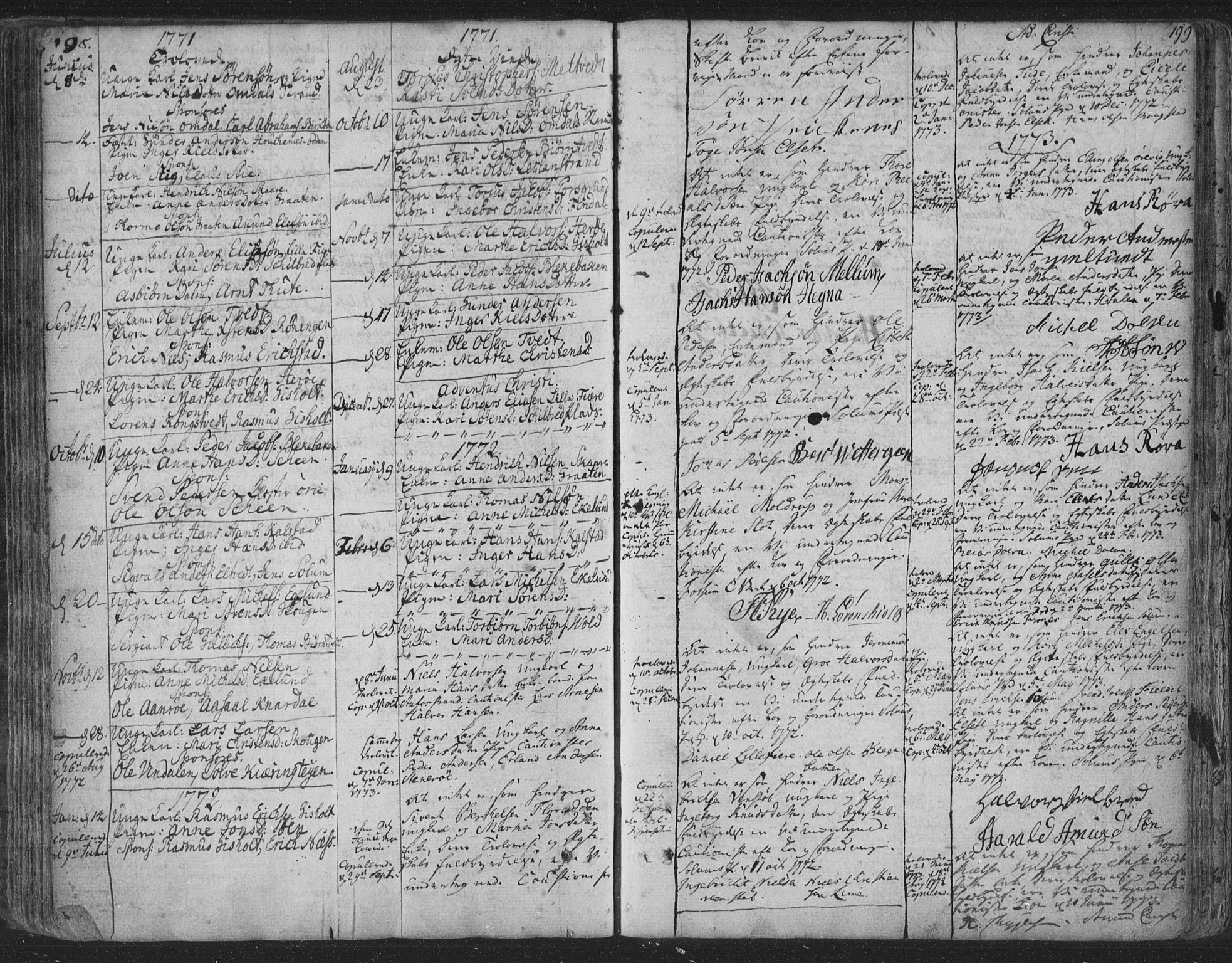 Solum kirkebøker, SAKO/A-306/F/Fa/L0003: Parish register (official) no. I 3, 1761-1814, p. 198-199