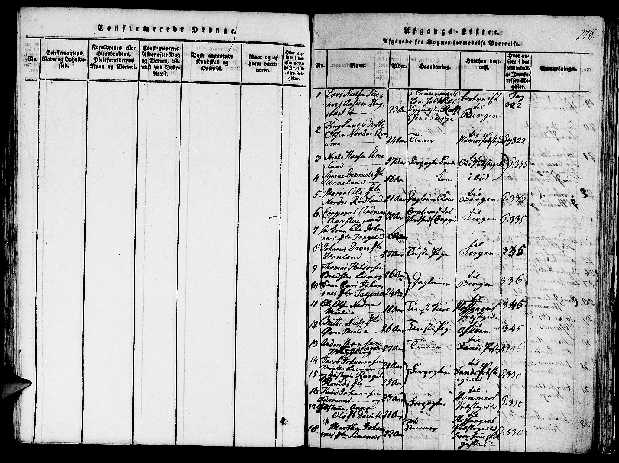 Haus sokneprestembete, SAB/A-75601/H/Haa: Parish register (official) no. A 12, 1816-1821, p. 278
