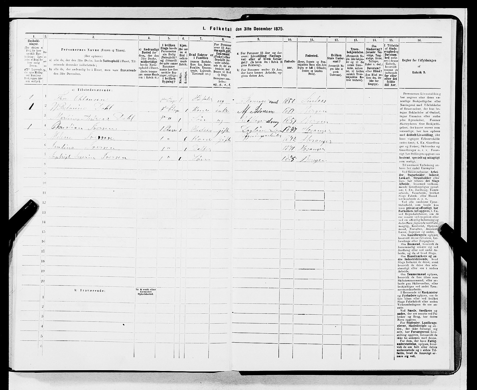 SAB, 1875 census for 1301 Bergen, 1875, p. 4057