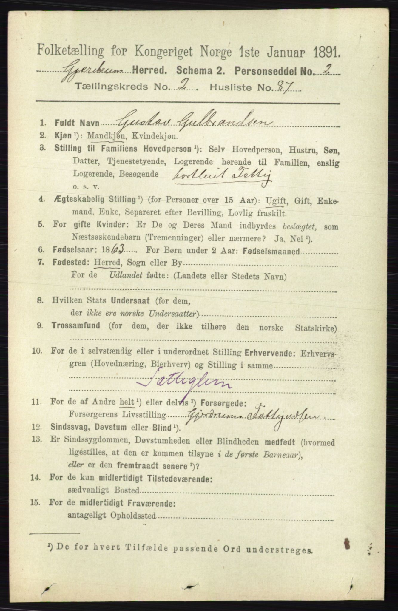 RA, 1891 census for 0234 Gjerdrum, 1891, p. 1076