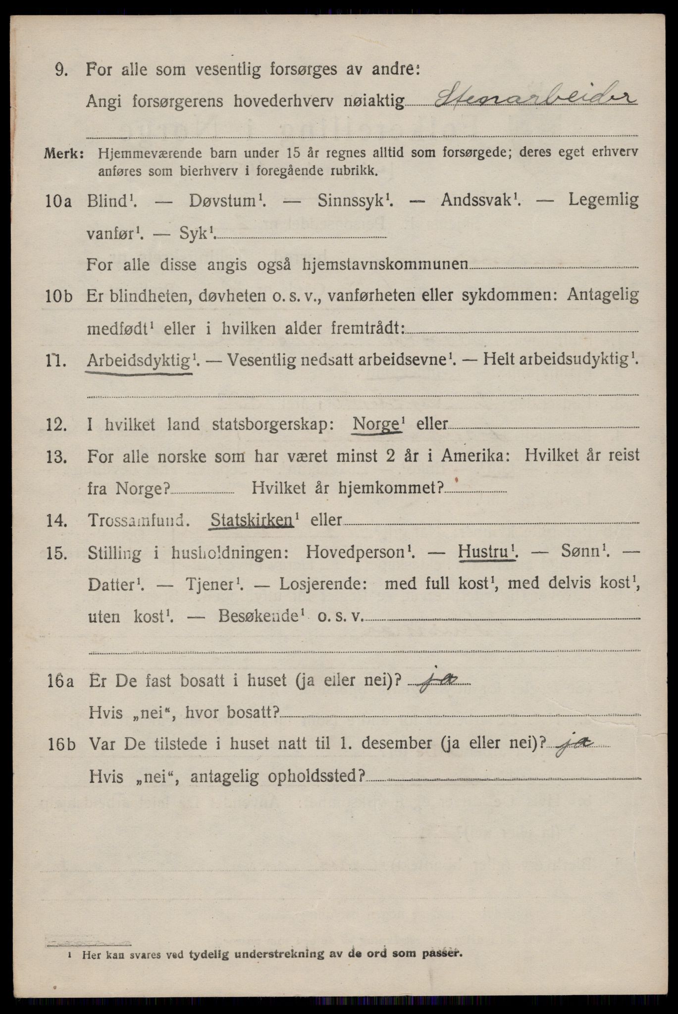 SAST, 1920 census for Avaldsnes, 1920, p. 1826