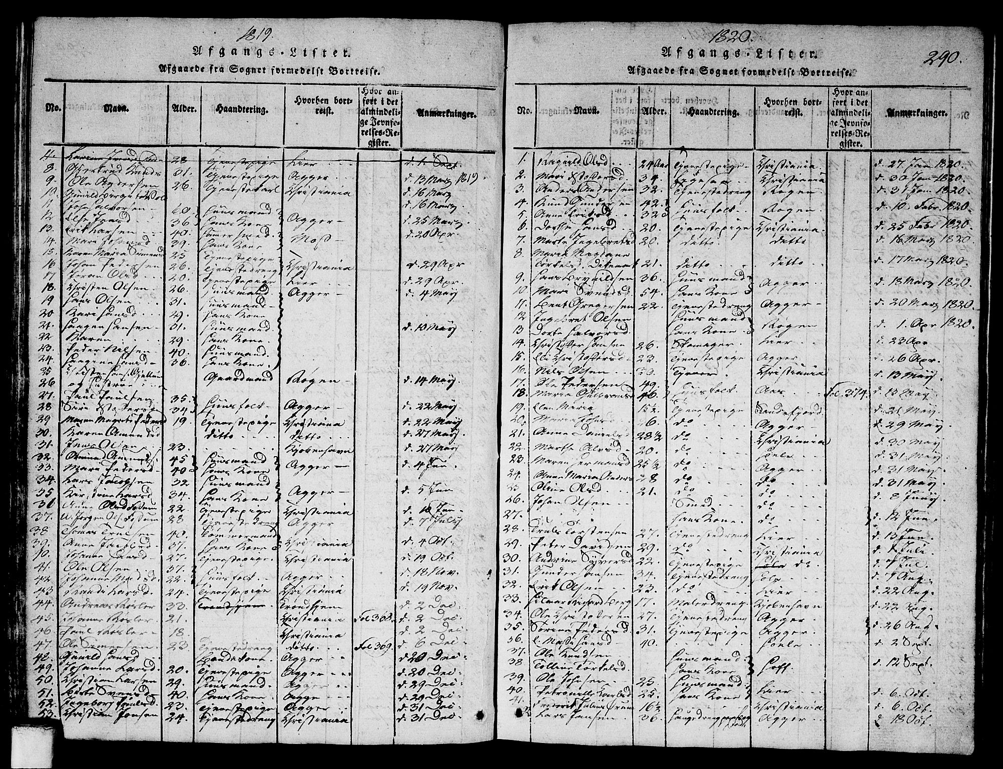 Asker prestekontor Kirkebøker, SAO/A-10256a/G/Ga/L0001: Parish register (copy) no. I 1, 1814-1830, p. 290