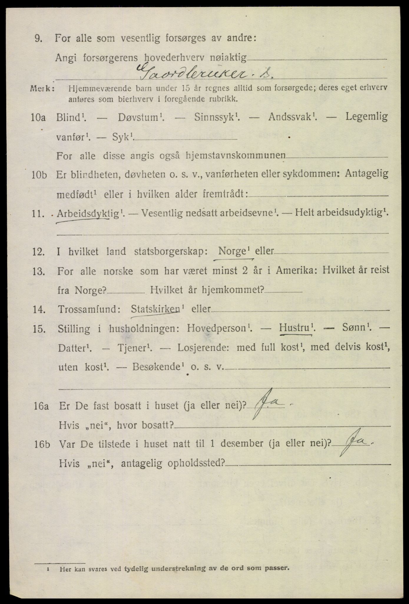 SAH, 1920 census for Folldal, 1920, p. 2986