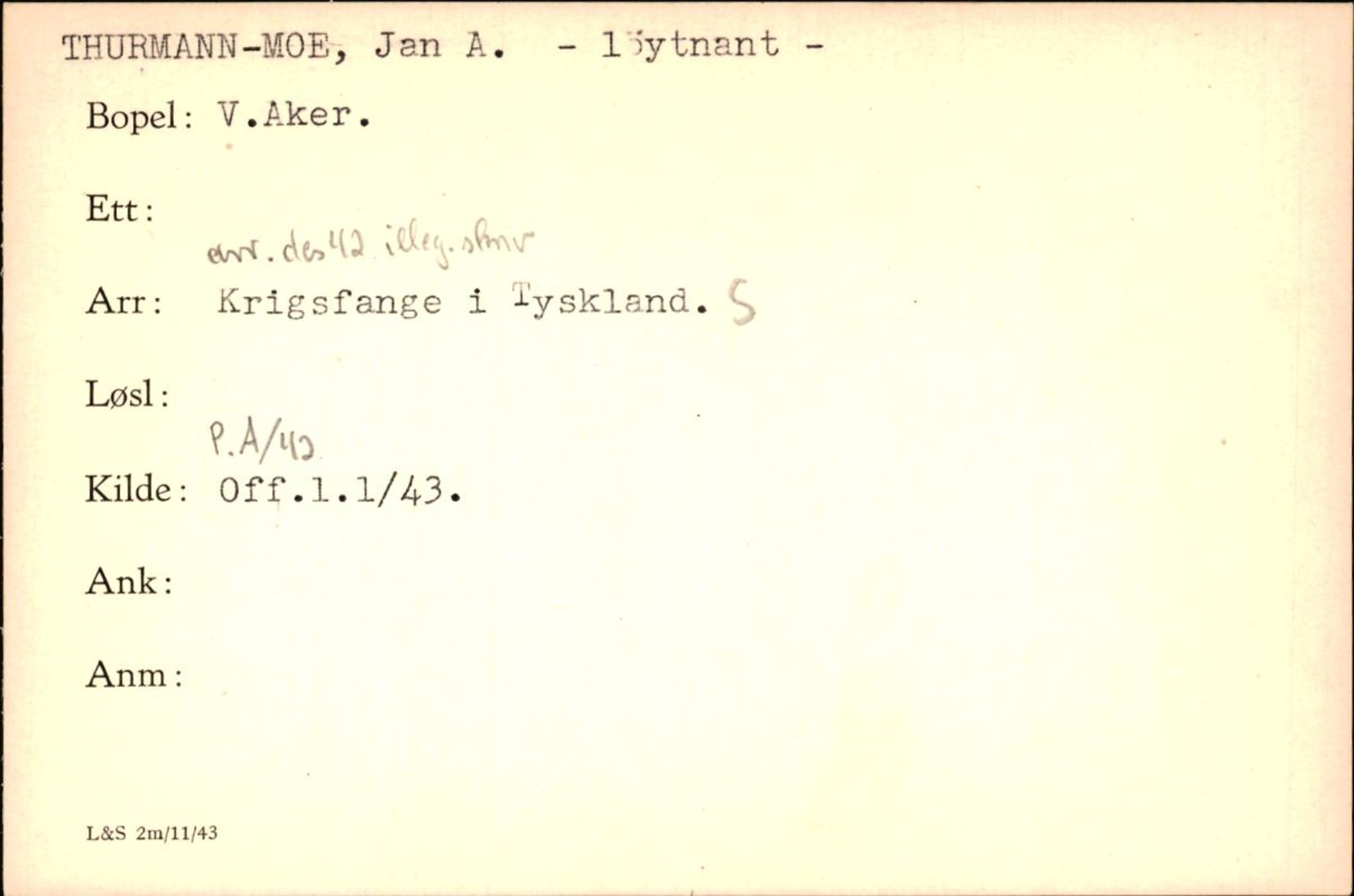 Forsvaret, Forsvarets krigshistoriske avdeling, AV/RA-RAFA-2017/Y/Yf/L0200: II-C-11-2102  -  Norske krigsfanger i Tyskland, 1940-1945, p. 1063