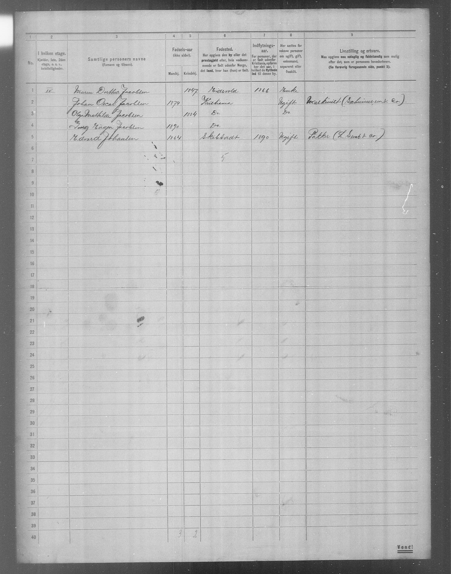 OBA, Municipal Census 1904 for Kristiania, 1904, p. 19176