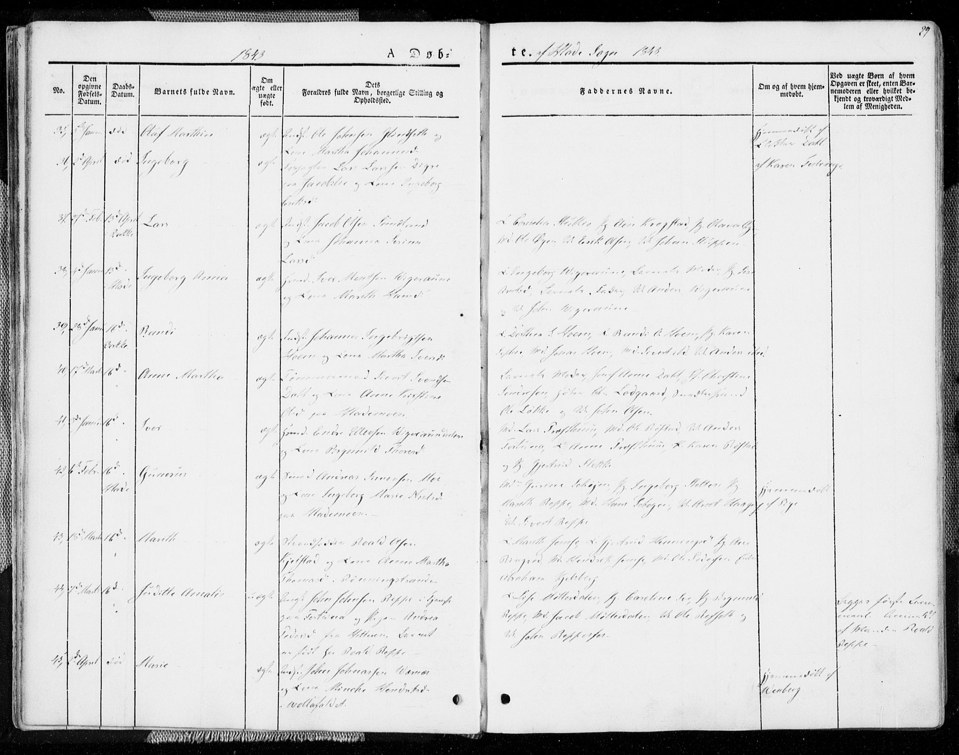 Ministerialprotokoller, klokkerbøker og fødselsregistre - Sør-Trøndelag, AV/SAT-A-1456/606/L0290: Parish register (official) no. 606A05, 1841-1847, p. 29