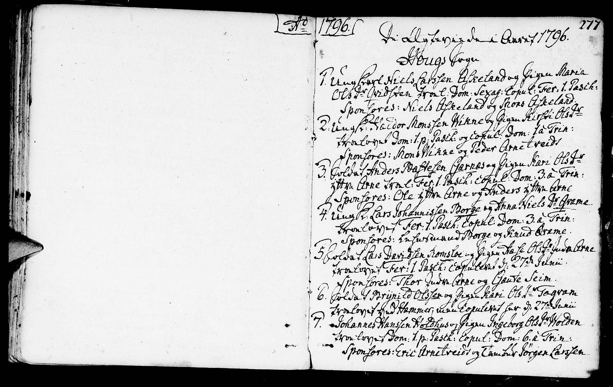 Haus sokneprestembete, SAB/A-75601/H/Haa: Parish register (official) no. A 10, 1782-1796, p. 277