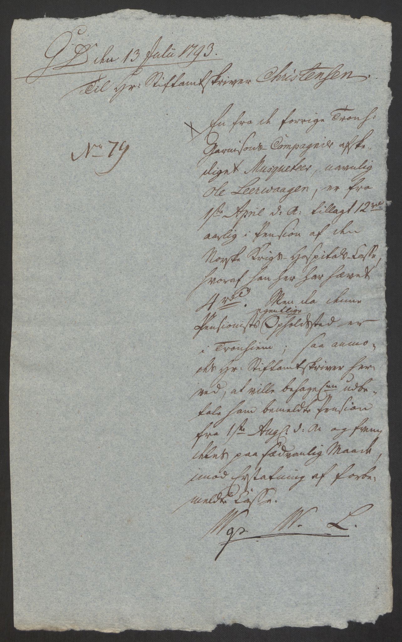 Forsvaret, Den norske kvesthuskasse/krigshospitalkasse, AV/RA-RAFA-1887/F/Fa/L0008: Konsepter, 1790-1793, p. 1152