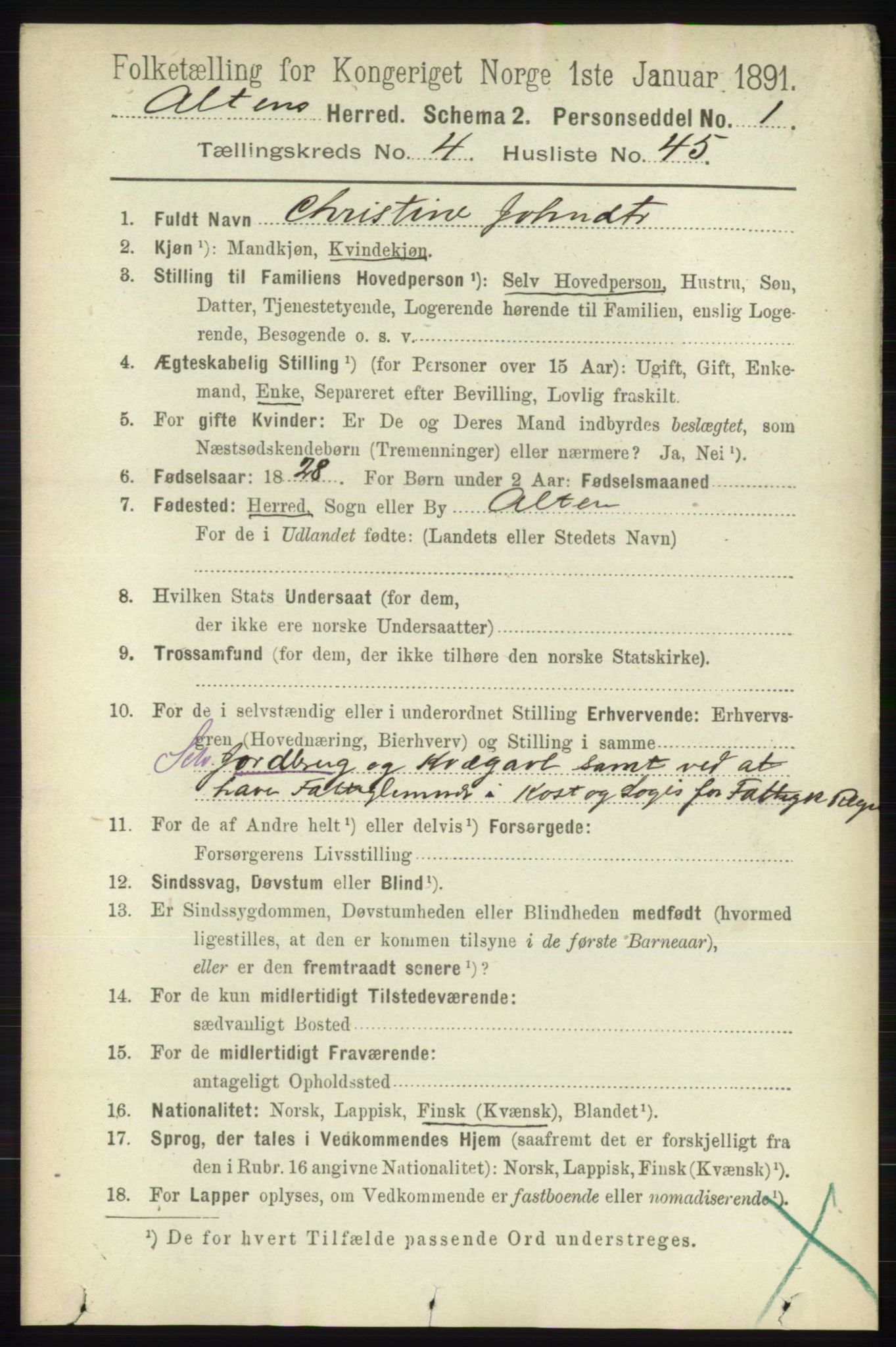RA, 1891 census for 2012 Alta, 1891, p. 1582
