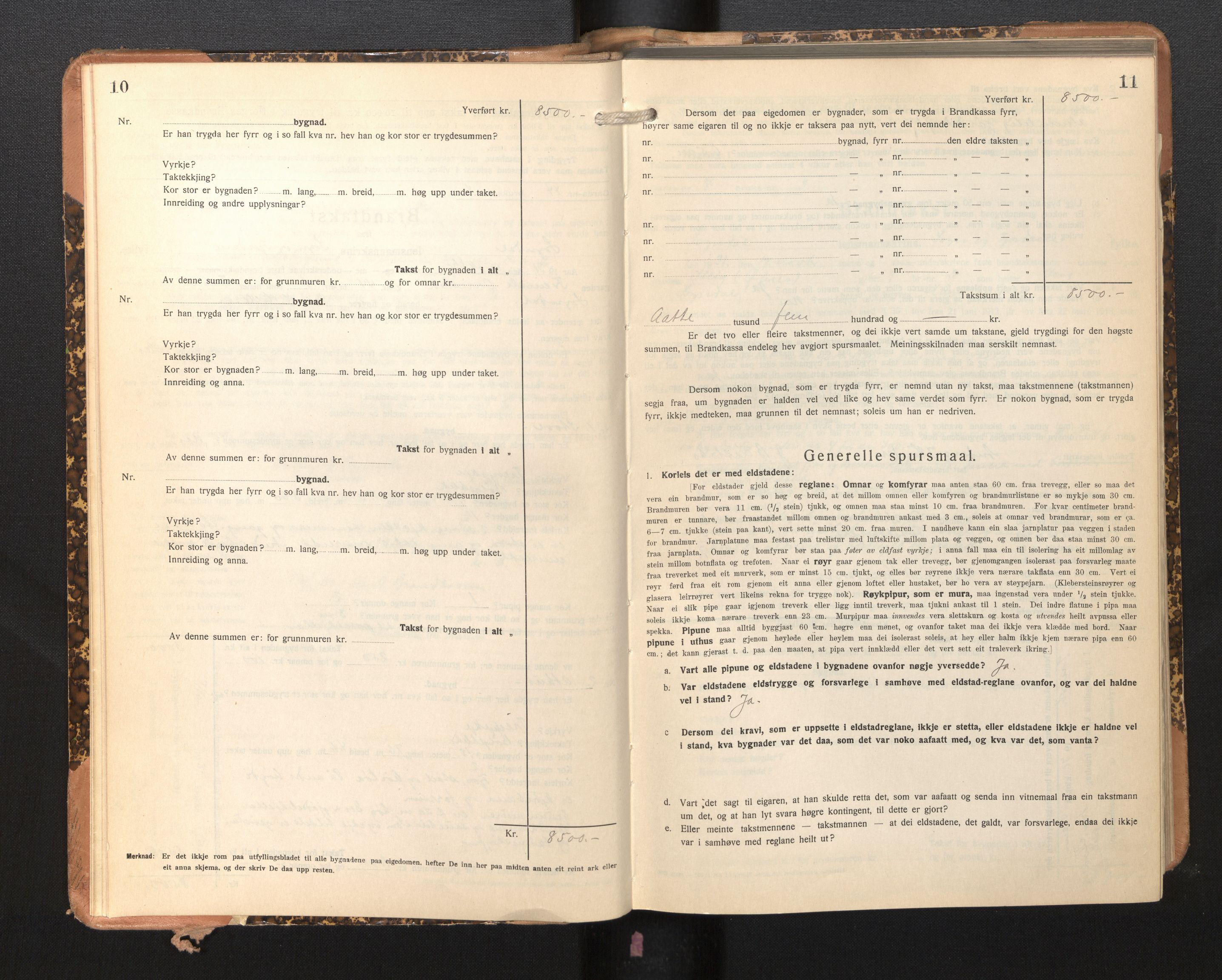 Lensmannen i Sogndal, AV/SAB-A-29901/0012/L0013: Branntakstprotokoll, skjematakst, 1931-1938, p. 10-11