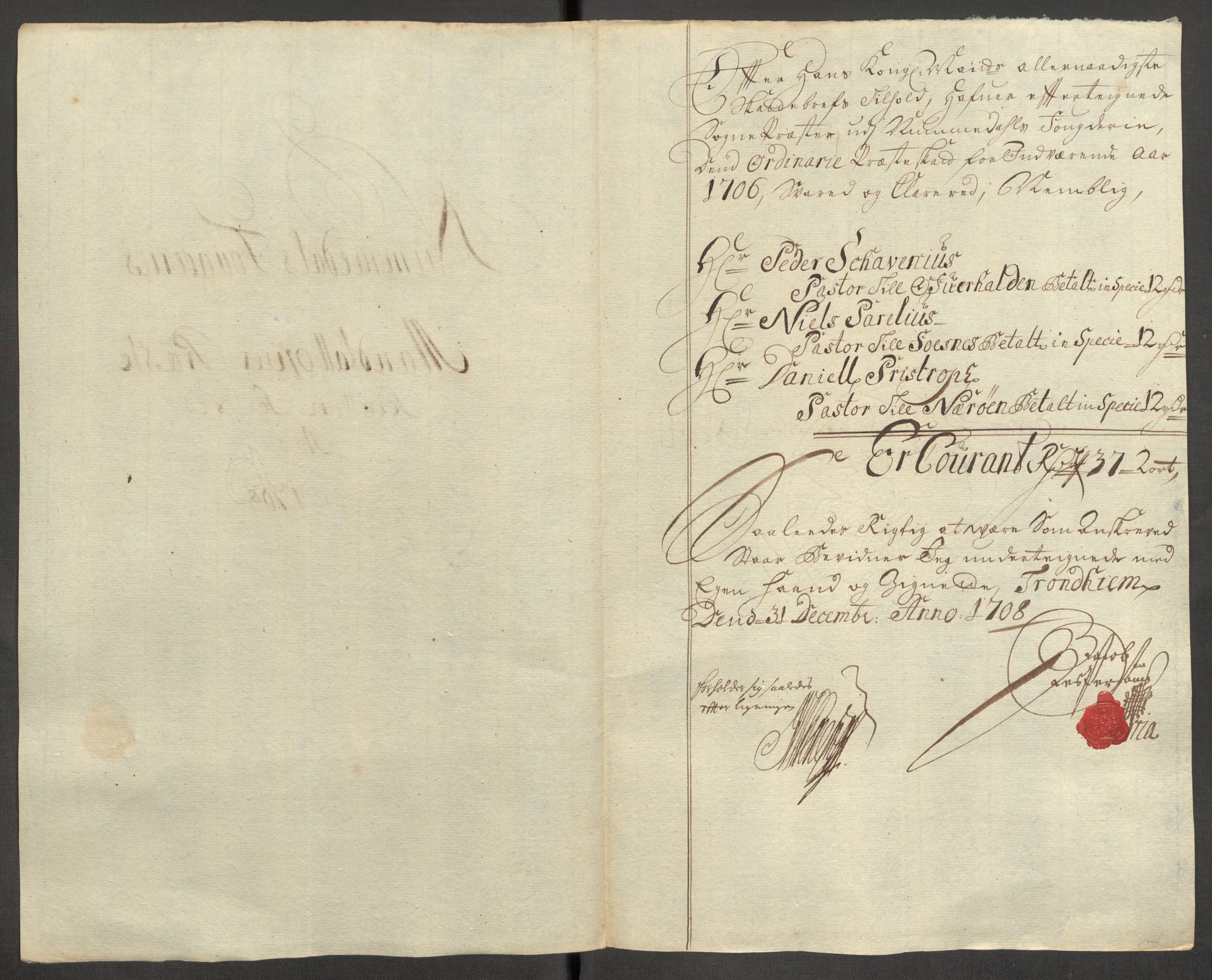 Rentekammeret inntil 1814, Reviderte regnskaper, Fogderegnskap, RA/EA-4092/R64/L4430: Fogderegnskap Namdal, 1707-1708, p. 325