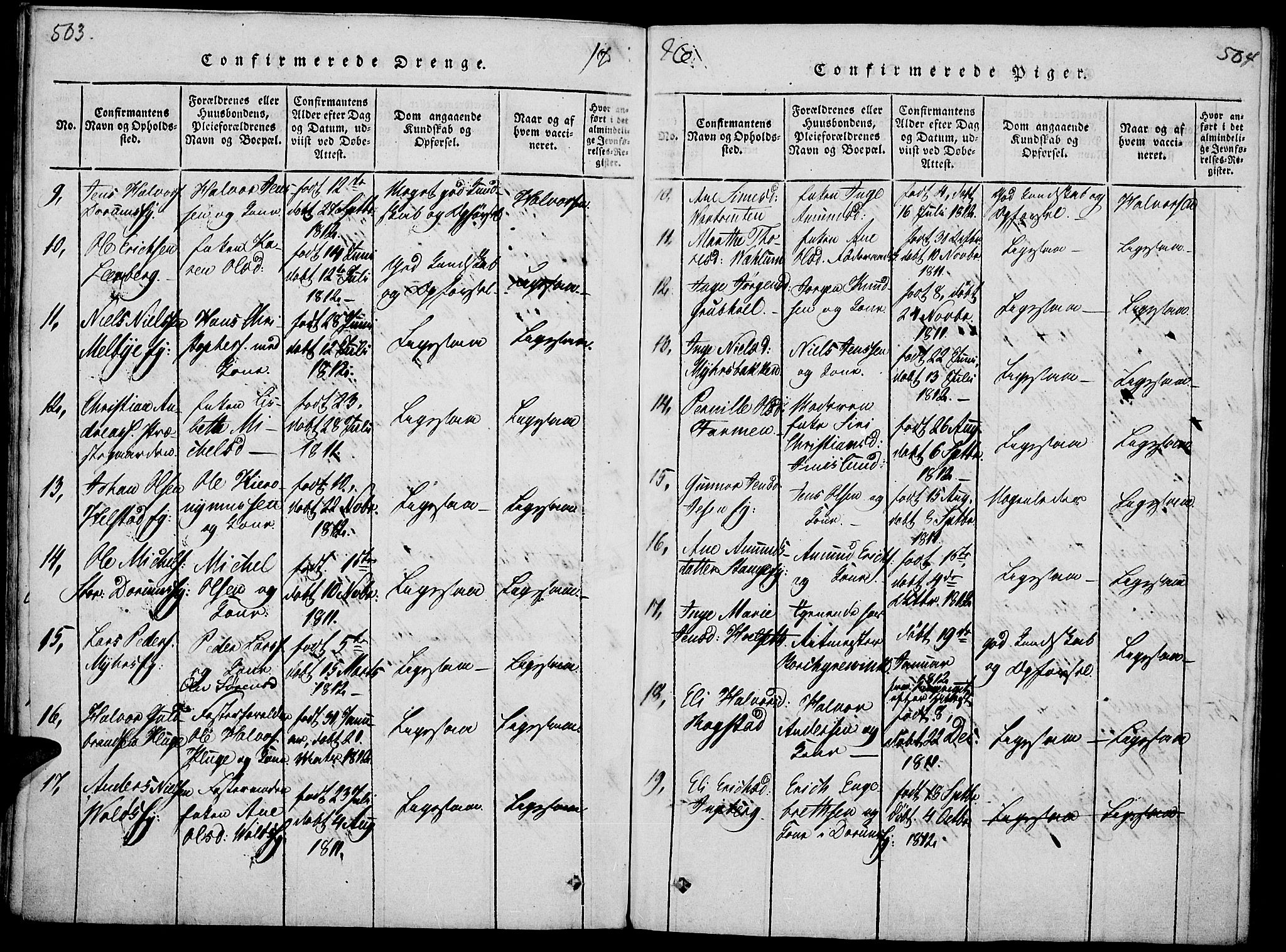 Vang prestekontor, Hedmark, SAH/PREST-008/H/Ha/Haa/L0008: Parish register (official) no. 8, 1815-1826, p. 503-504