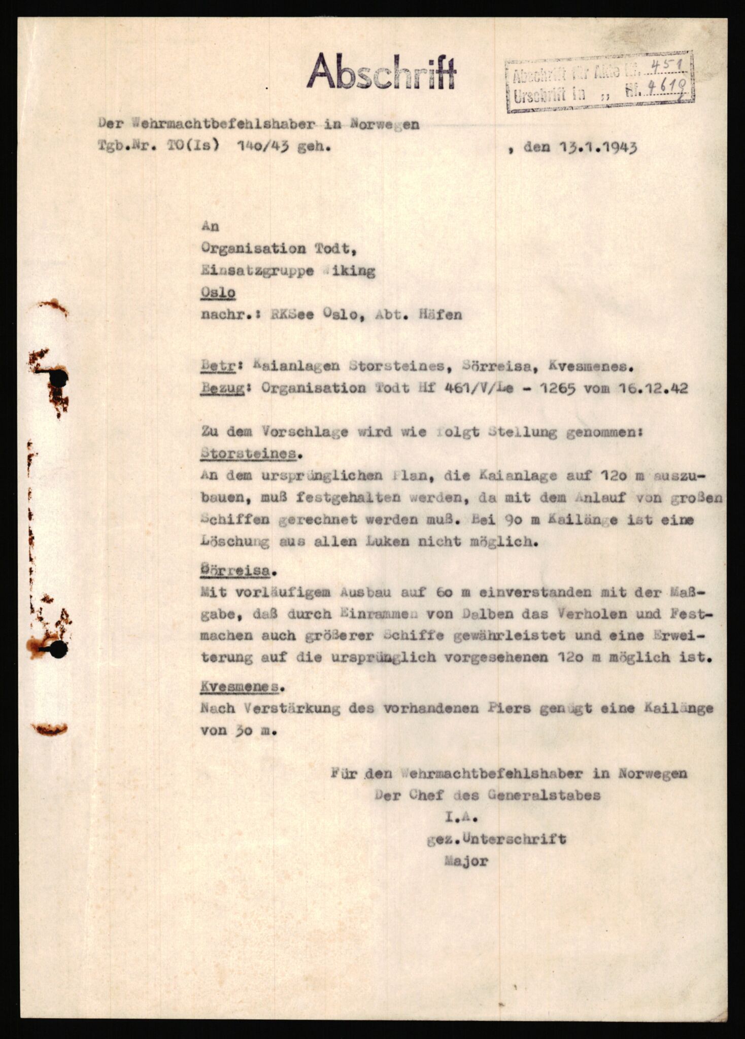 Tyske arkiver, Organisation Todt (OT), Einsatzgruppe Wiking, AV/RA-RAFA-2188/1/E/E6/E6a/L0008: Oberbauleitung Narvik: Arkivkode 451-483, 1940-1945, p. 4
