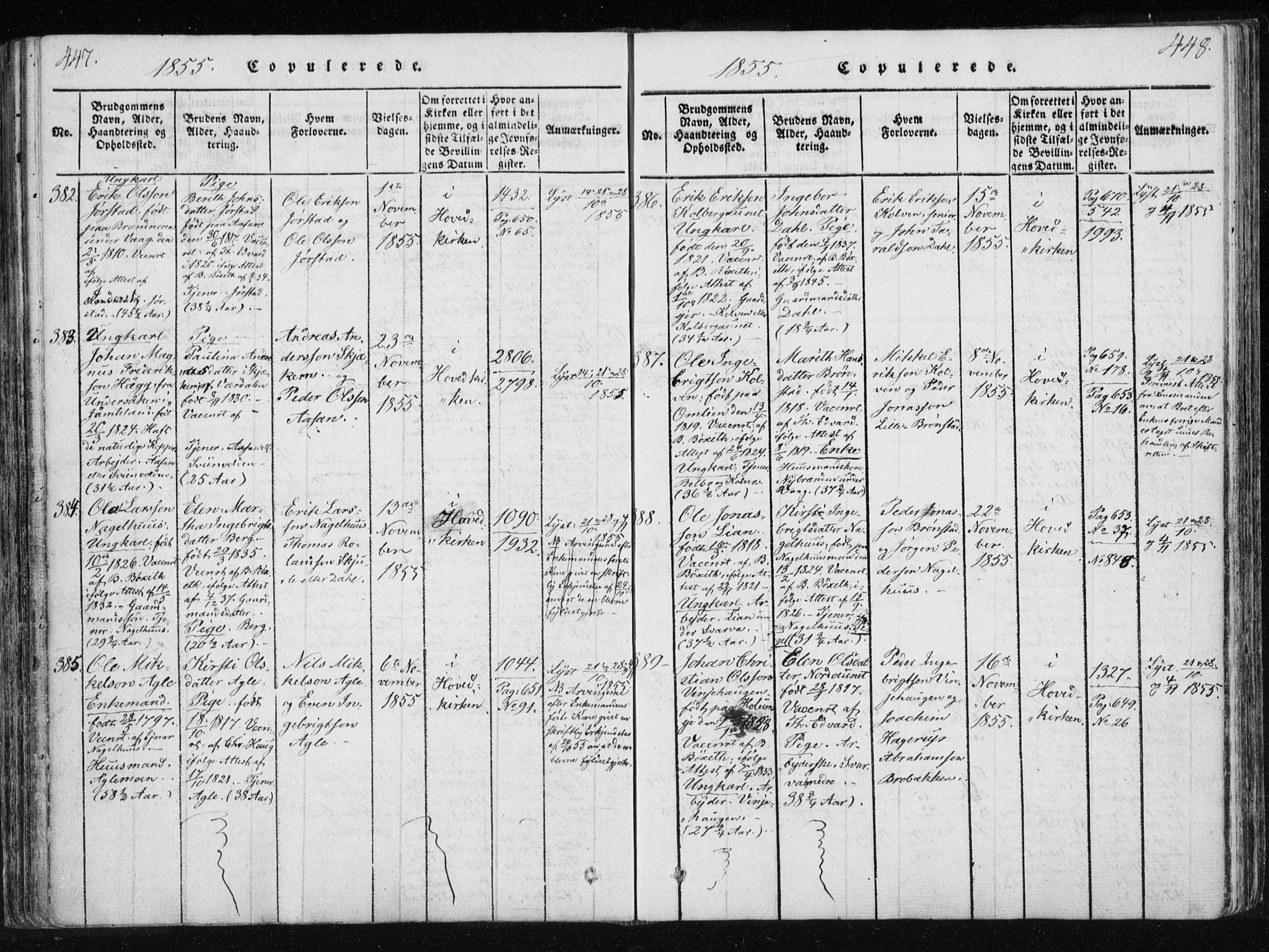 Ministerialprotokoller, klokkerbøker og fødselsregistre - Nord-Trøndelag, SAT/A-1458/749/L0469: Parish register (official) no. 749A03, 1817-1857, p. 447-448