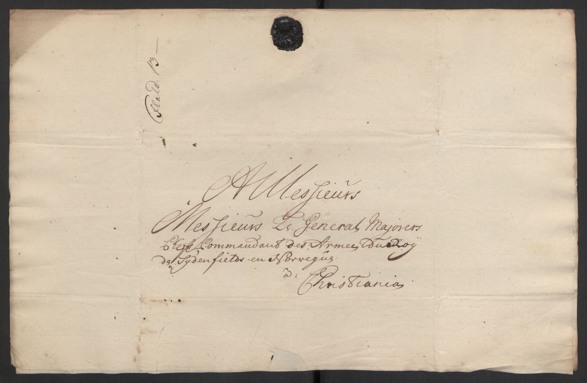 Kommanderende general (KG I) med Det norske krigsdirektorium, AV/RA-EA-5419/D/L0153: Fredriksten festning: Brev, inventarfortegnelser og regnskapsekstrakter, 1724-1729, p. 269