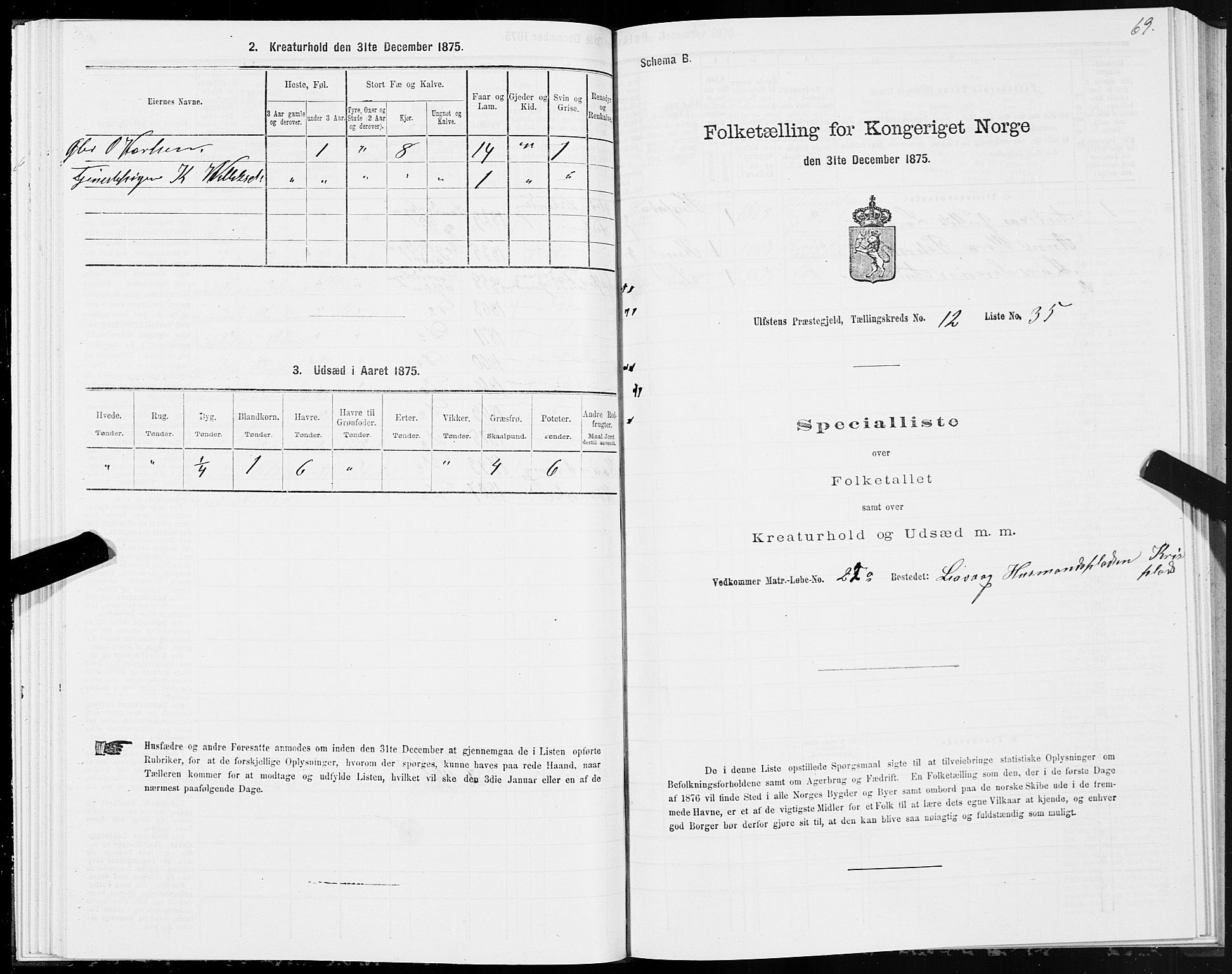 SAT, 1875 census for 1516P Ulstein, 1875, p. 5069