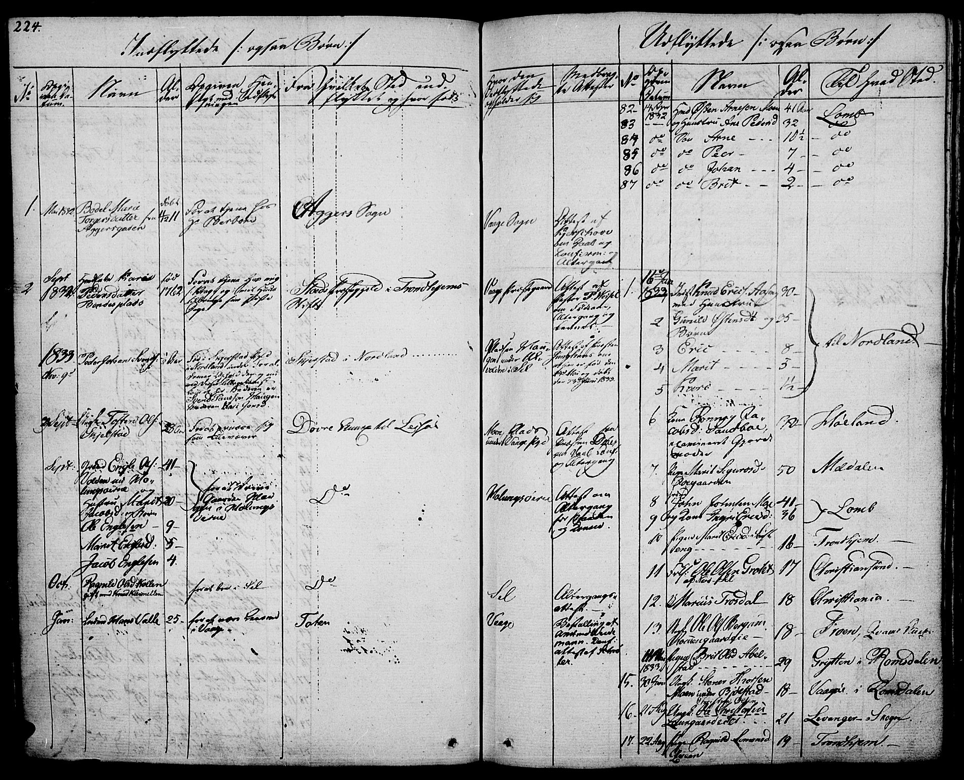 Vågå prestekontor, SAH/PREST-076/H/Ha/Haa/L0004: Parish register (official) no. 4 /1, 1827-1842, p. 224