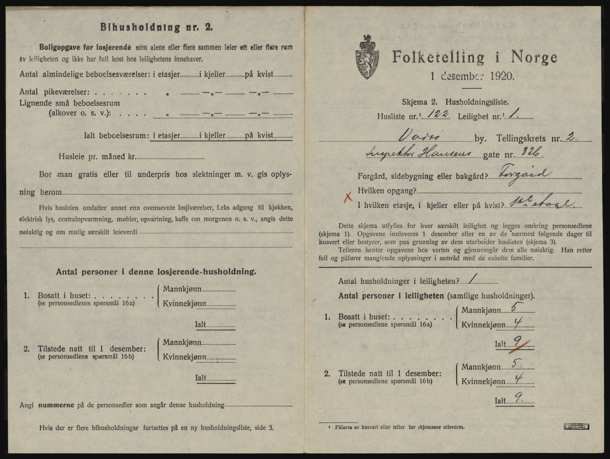 SATØ, 1920 census for Vadsø, 1920, p. 1320