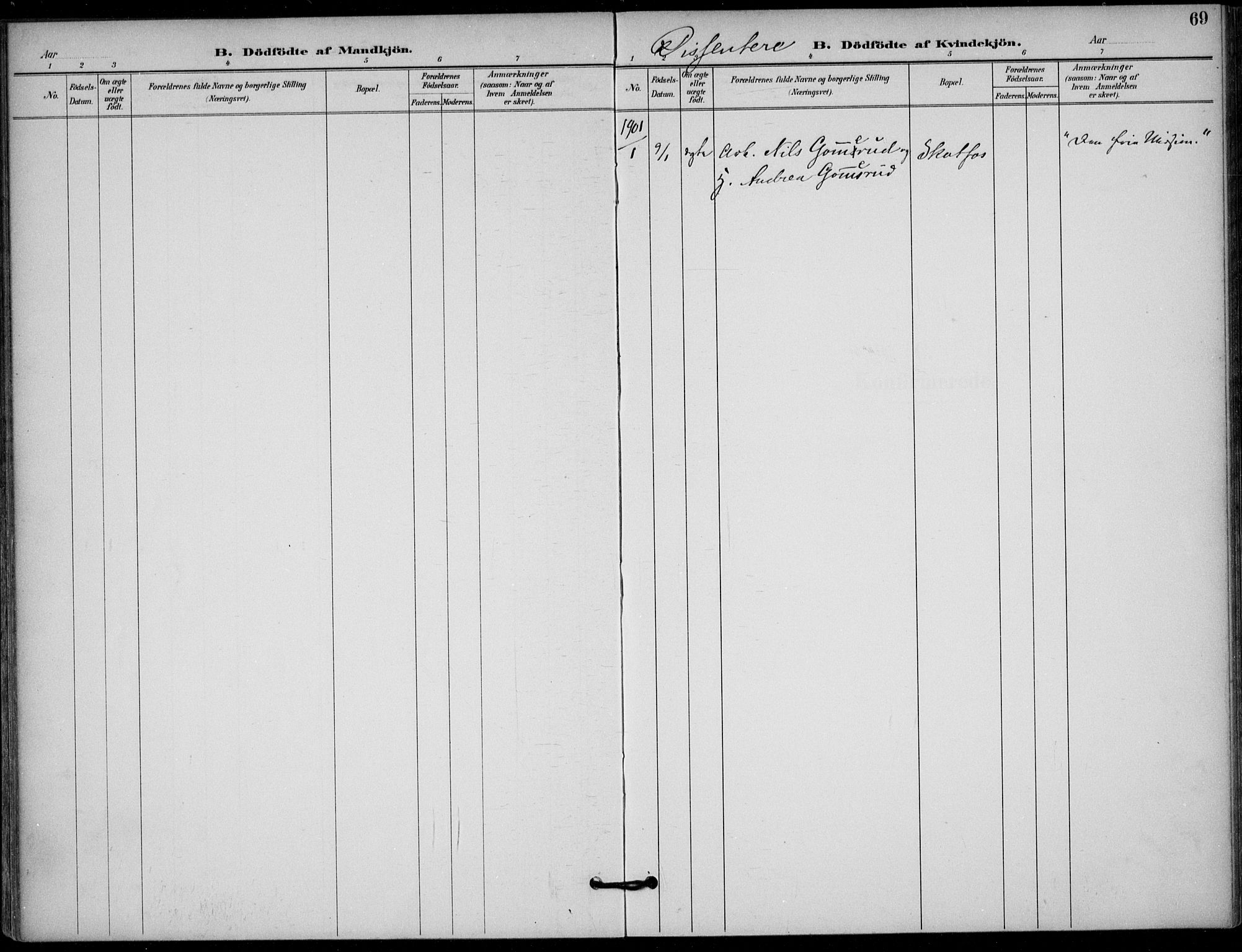 Solum kirkebøker, SAKO/A-306/F/Fb/L0002: Parish register (official) no. II 2, 1893-1901, p. 69