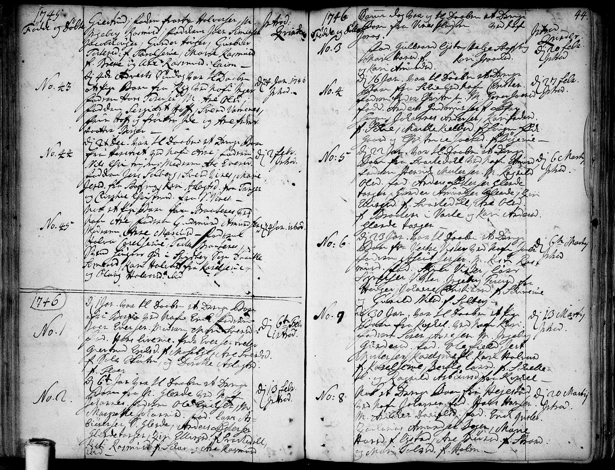 Skiptvet prestekontor Kirkebøker, SAO/A-20009/F/Fa/L0002: Parish register (official) no. 2, 1734-1759, p. 44