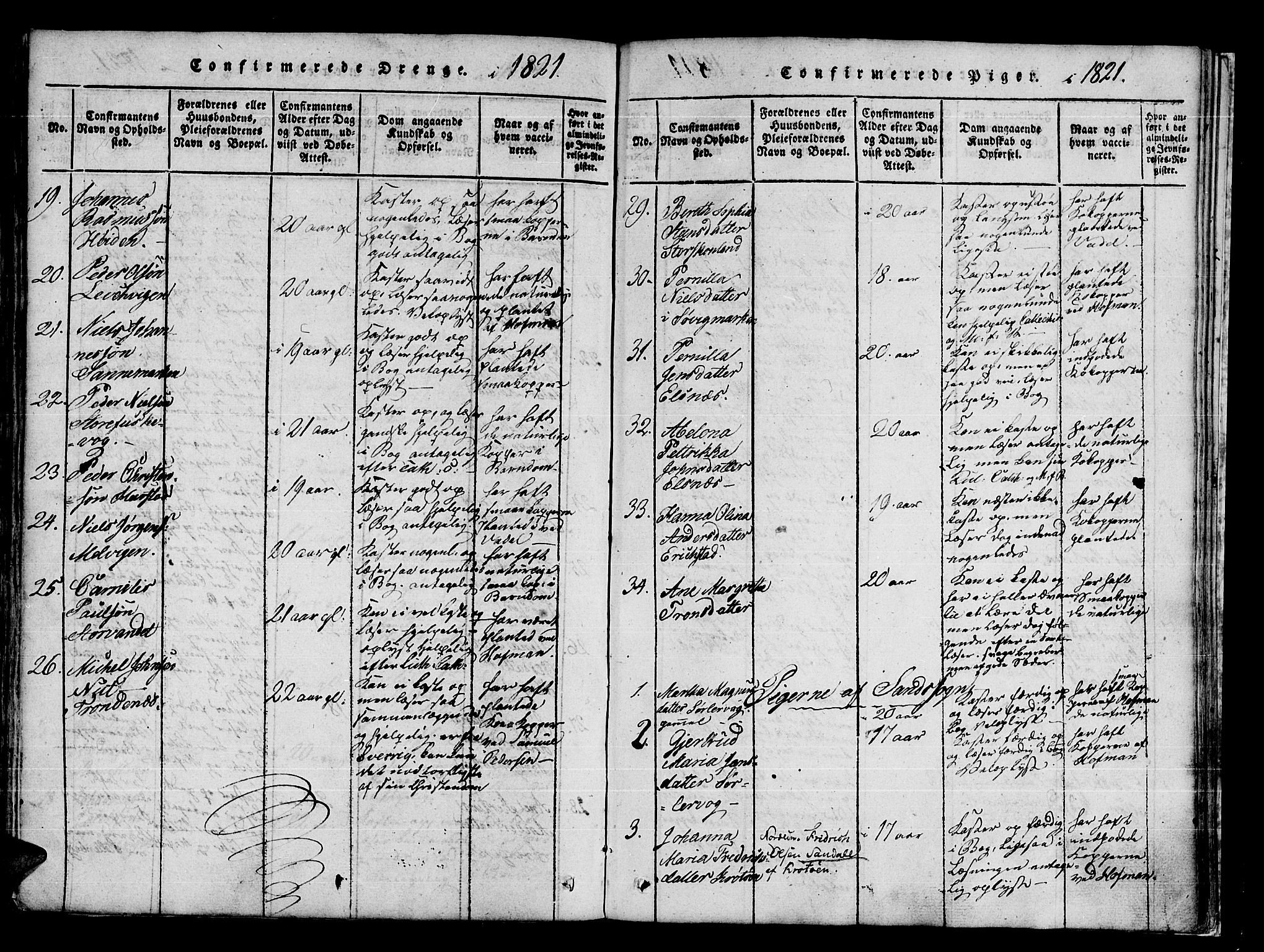 Trondenes sokneprestkontor, AV/SATØ-S-1319/H/Ha/L0006kirke: Parish register (official) no. 6, 1821-1827