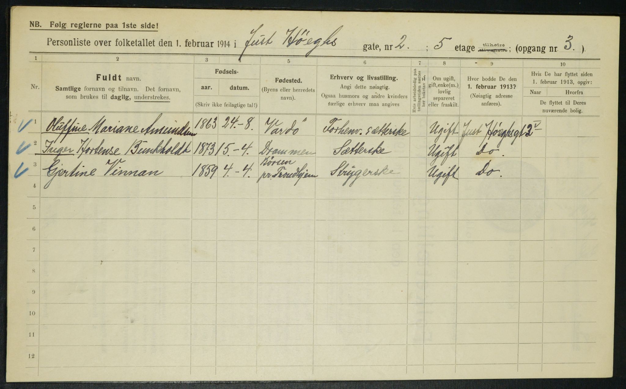 OBA, Municipal Census 1914 for Kristiania, 1914, p. 47650