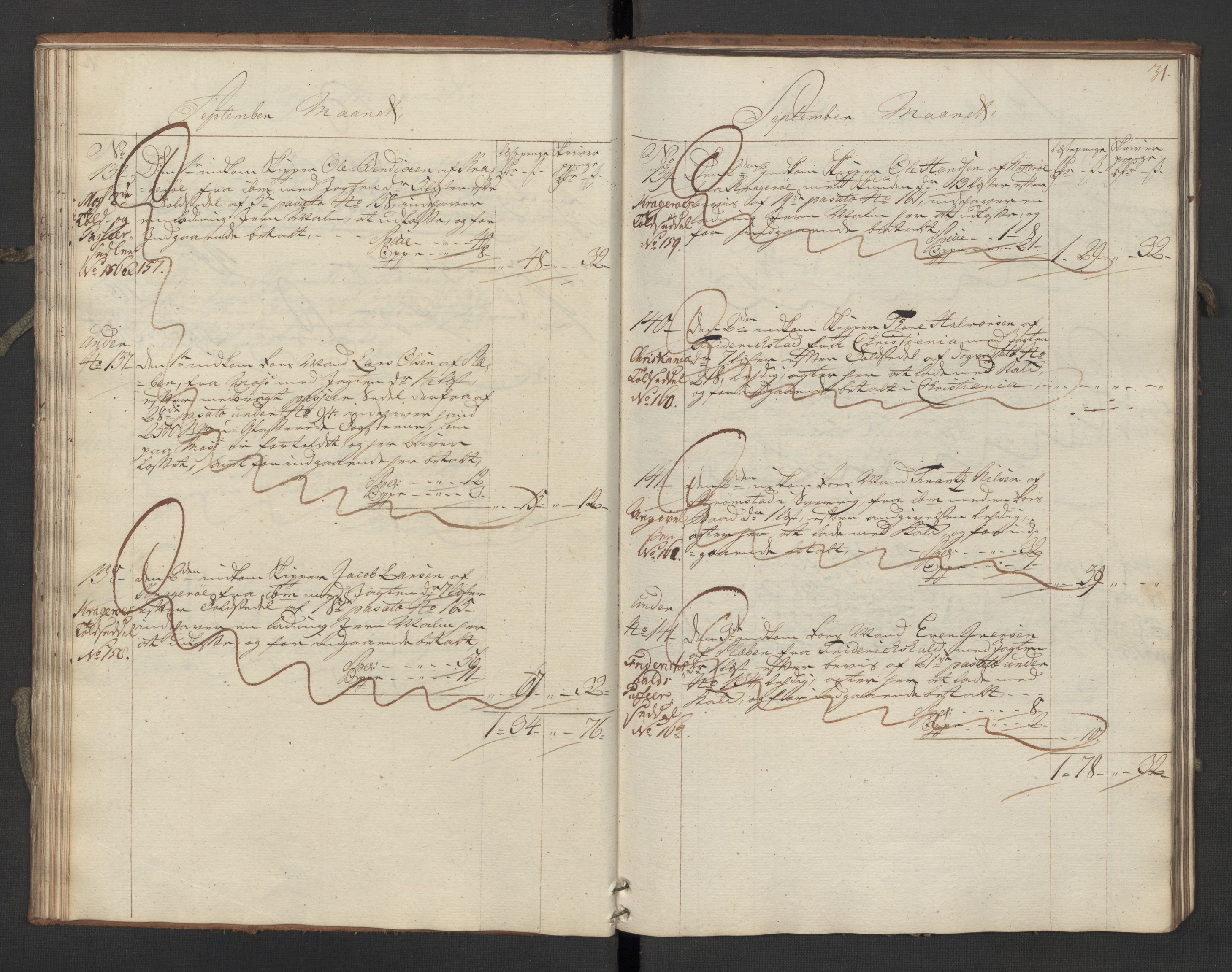 Generaltollkammeret, tollregnskaper, RA/EA-5490/R06/L0062/0002: Tollregnskaper Kristiania / Inngående hovedtollbok Slependen, 1762, p. 30b-31a