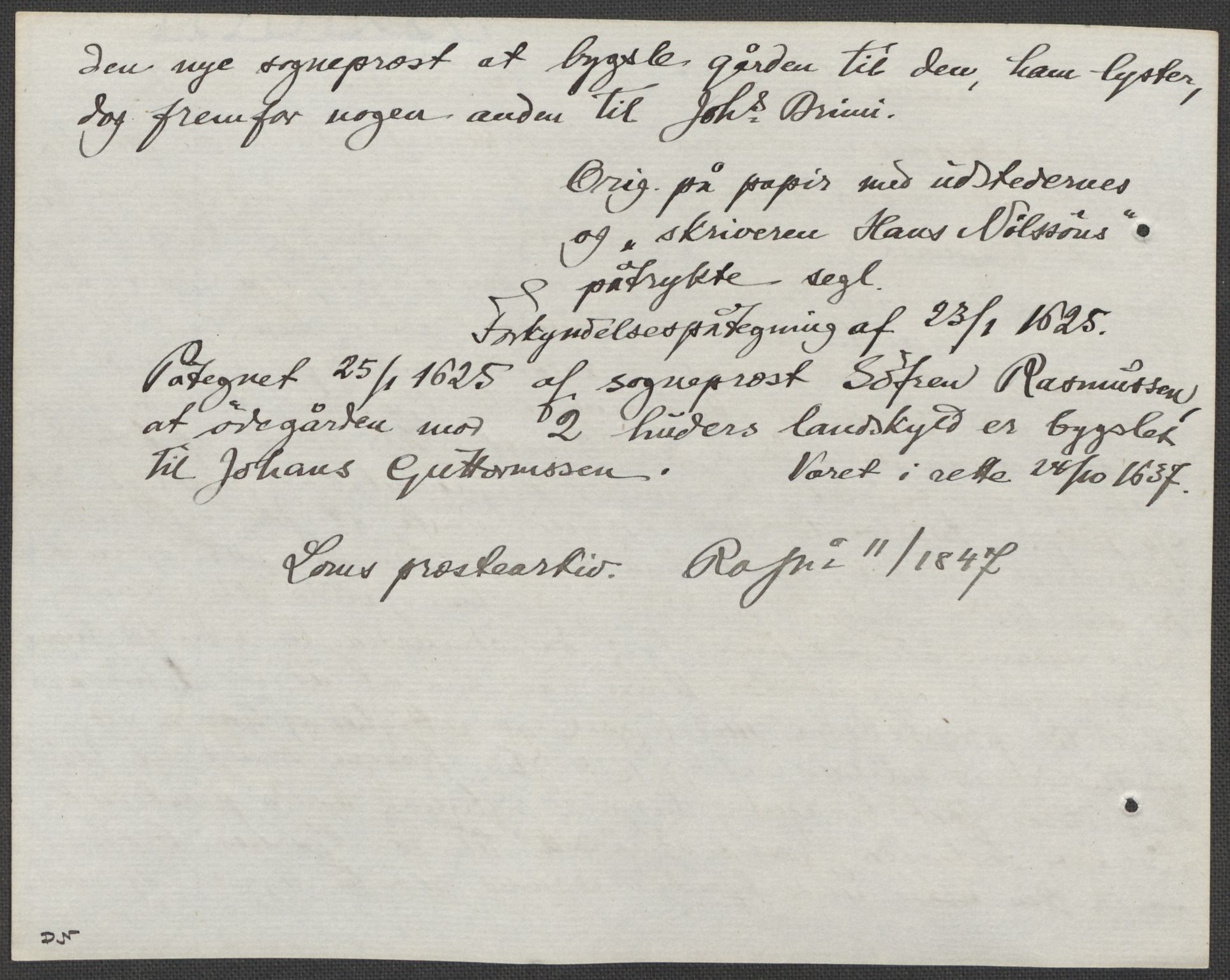 Riksarkivets diplomsamling, AV/RA-EA-5965/F15/L0012: Prestearkiv - Oppland, 1584-1794, p. 98