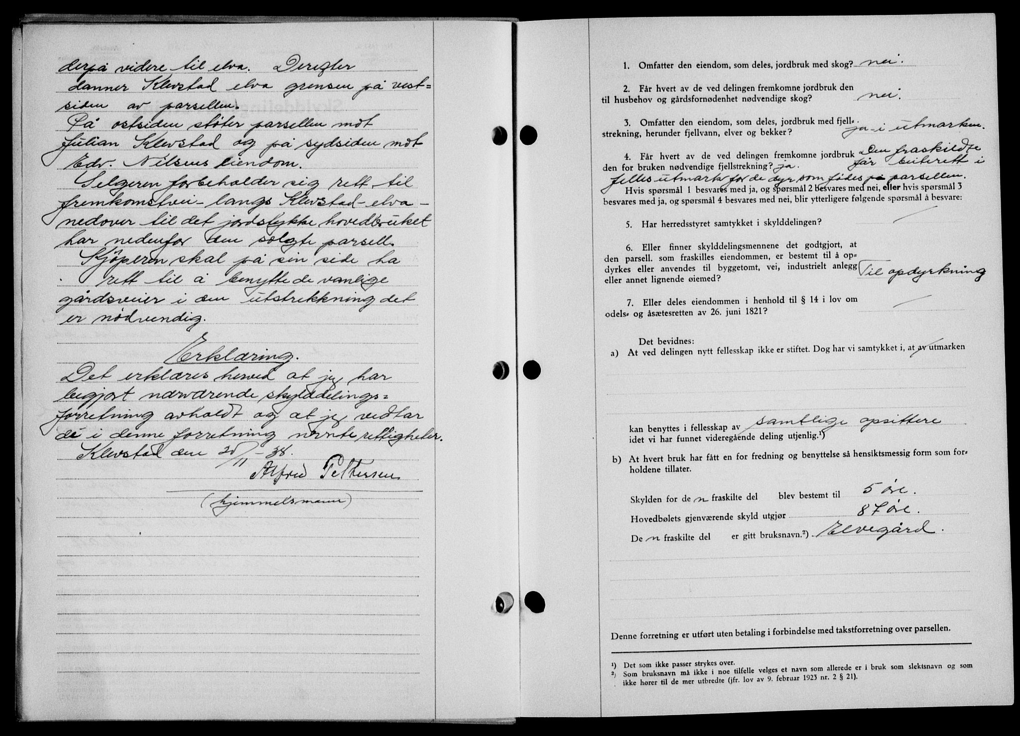 Lofoten sorenskriveri, SAT/A-0017/1/2/2C/L0005a: Mortgage book no. 5a, 1939-1939, Diary no: : 41/1939