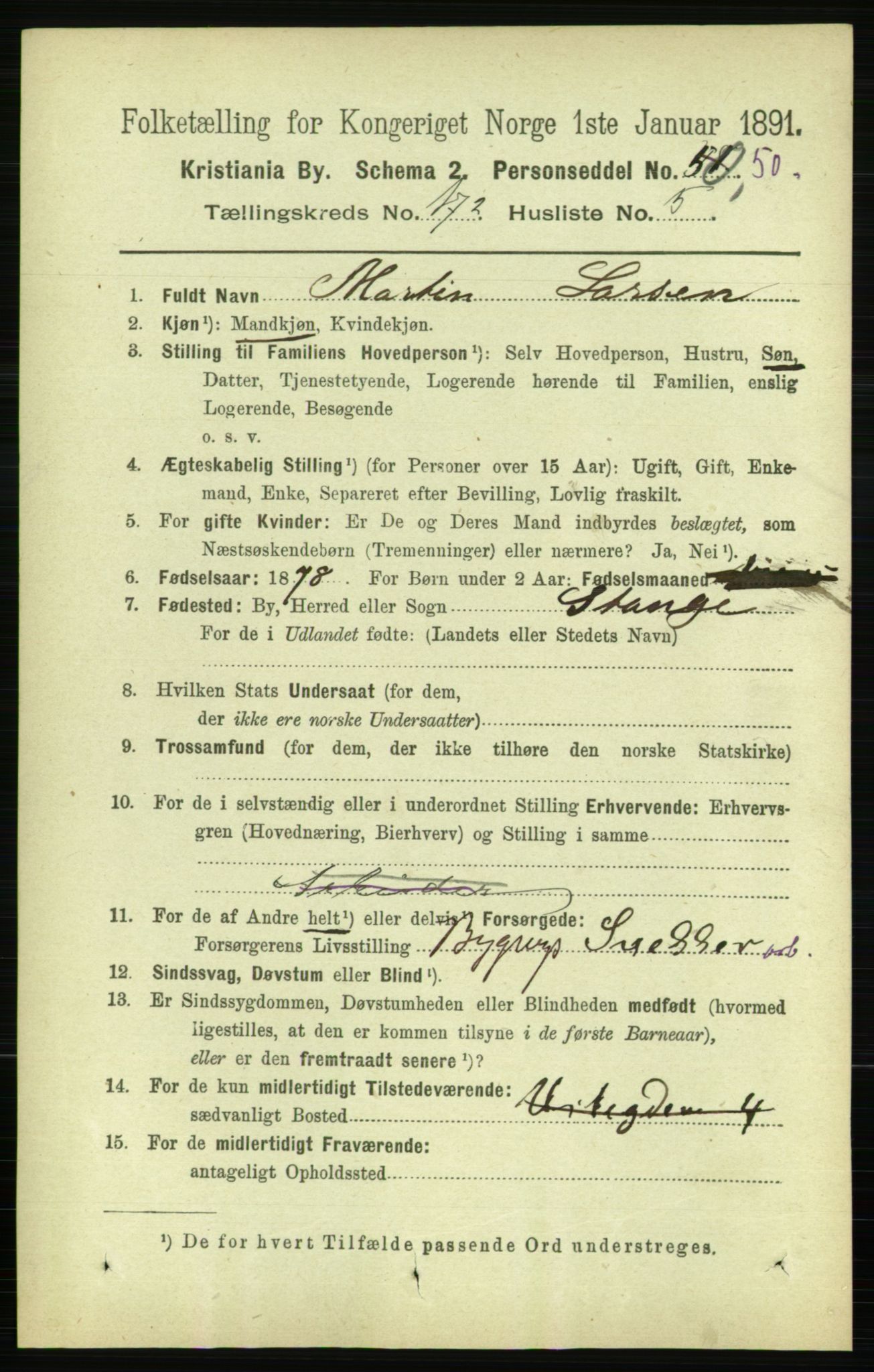 RA, 1891 census for 0301 Kristiania, 1891, p. 102002