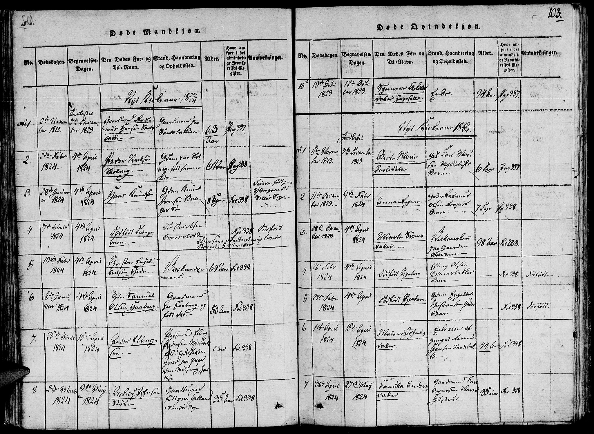 Ministerialprotokoller, klokkerbøker og fødselsregistre - Møre og Romsdal, AV/SAT-A-1454/503/L0033: Parish register (official) no. 503A01, 1816-1841, p. 103