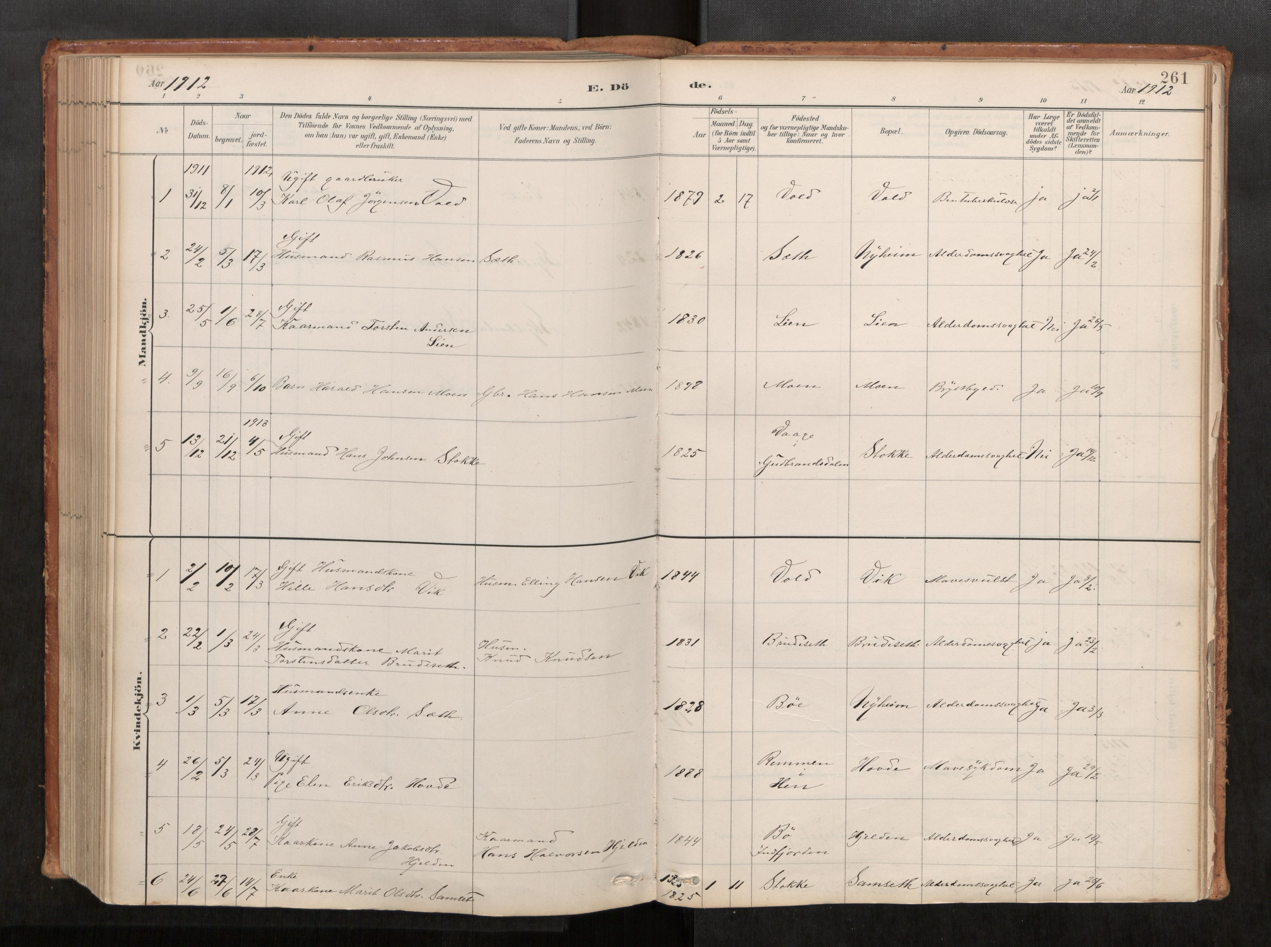 Ministerialprotokoller, klokkerbøker og fødselsregistre - Møre og Romsdal, SAT/A-1454/543/L0568: Parish register (official) no. 543A03, 1885-1915, p. 261