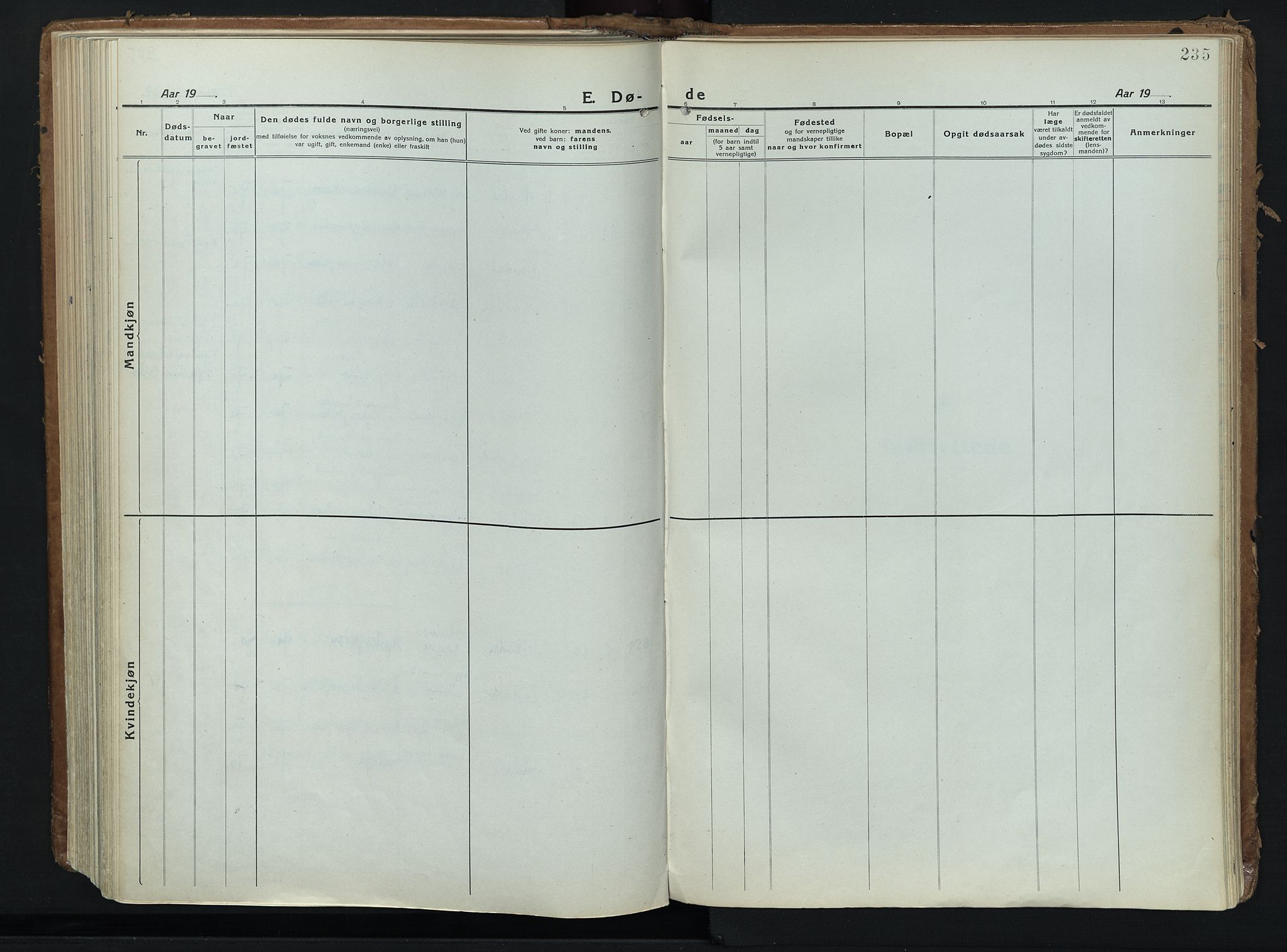 Alvdal prestekontor, SAH/PREST-060/H/Ha/Haa/L0006: Parish register (official) no. 6, 1920-1937, p. 235