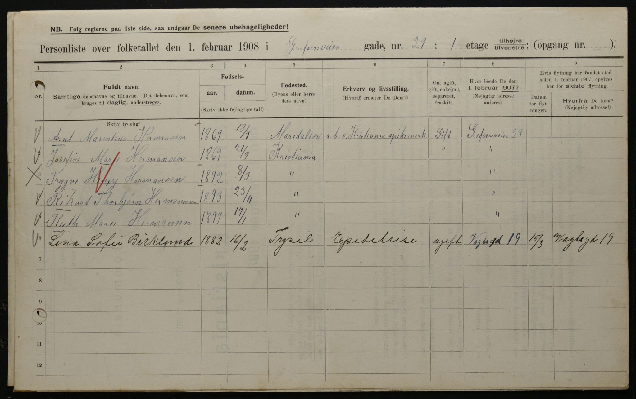 OBA, Municipal Census 1908 for Kristiania, 1908, p. 26731