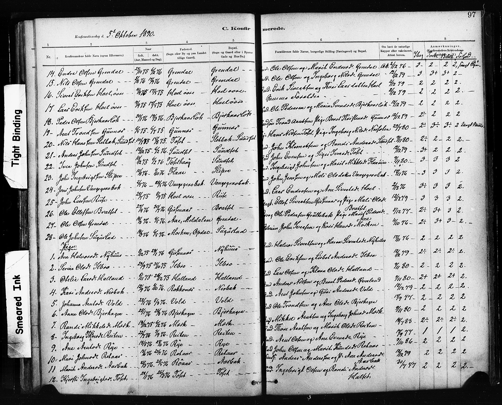 Ministerialprotokoller, klokkerbøker og fødselsregistre - Sør-Trøndelag, SAT/A-1456/674/L0871: Parish register (official) no. 674A03, 1880-1896, p. 97