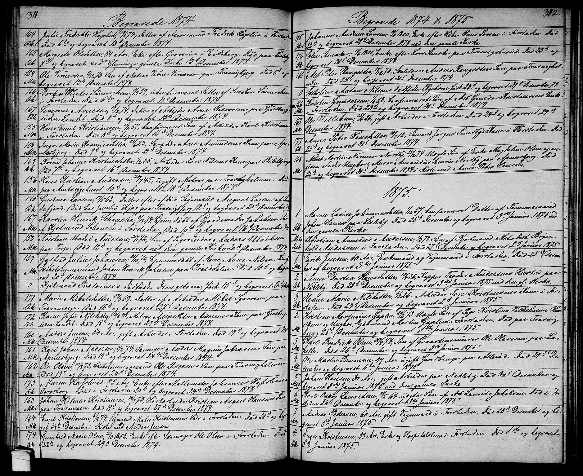 Glemmen prestekontor Kirkebøker, SAO/A-10908/G/Ga/L0004: Parish register (copy) no. 4, 1867-1875, p. 311-312