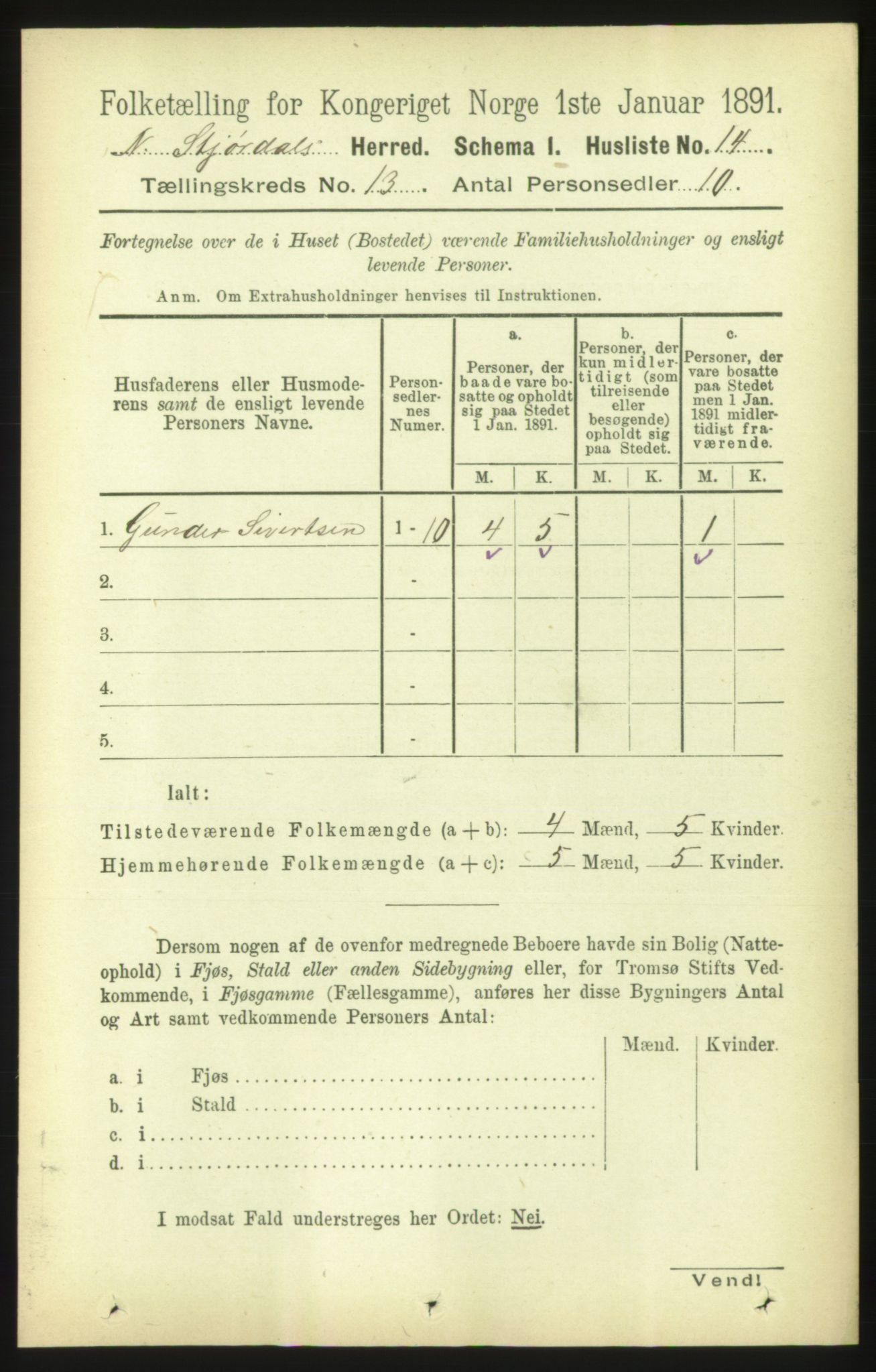 RA, 1891 census for 1714 Nedre Stjørdal, 1891, p. 6189