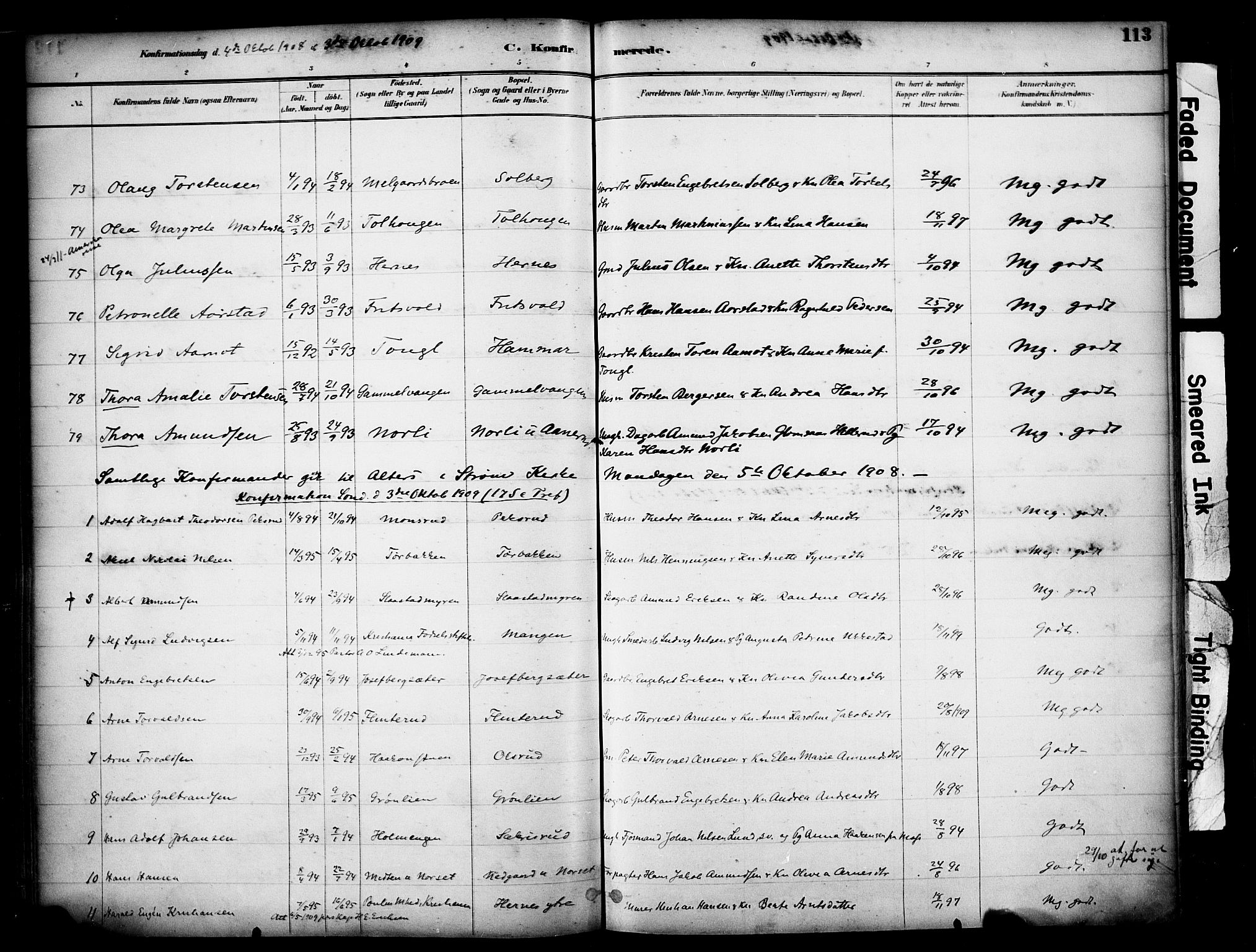 Sør-Odal prestekontor, AV/SAH-PREST-030/H/Ha/Haa/L0007: Parish register (official) no. 7, 1886-1925, p. 113