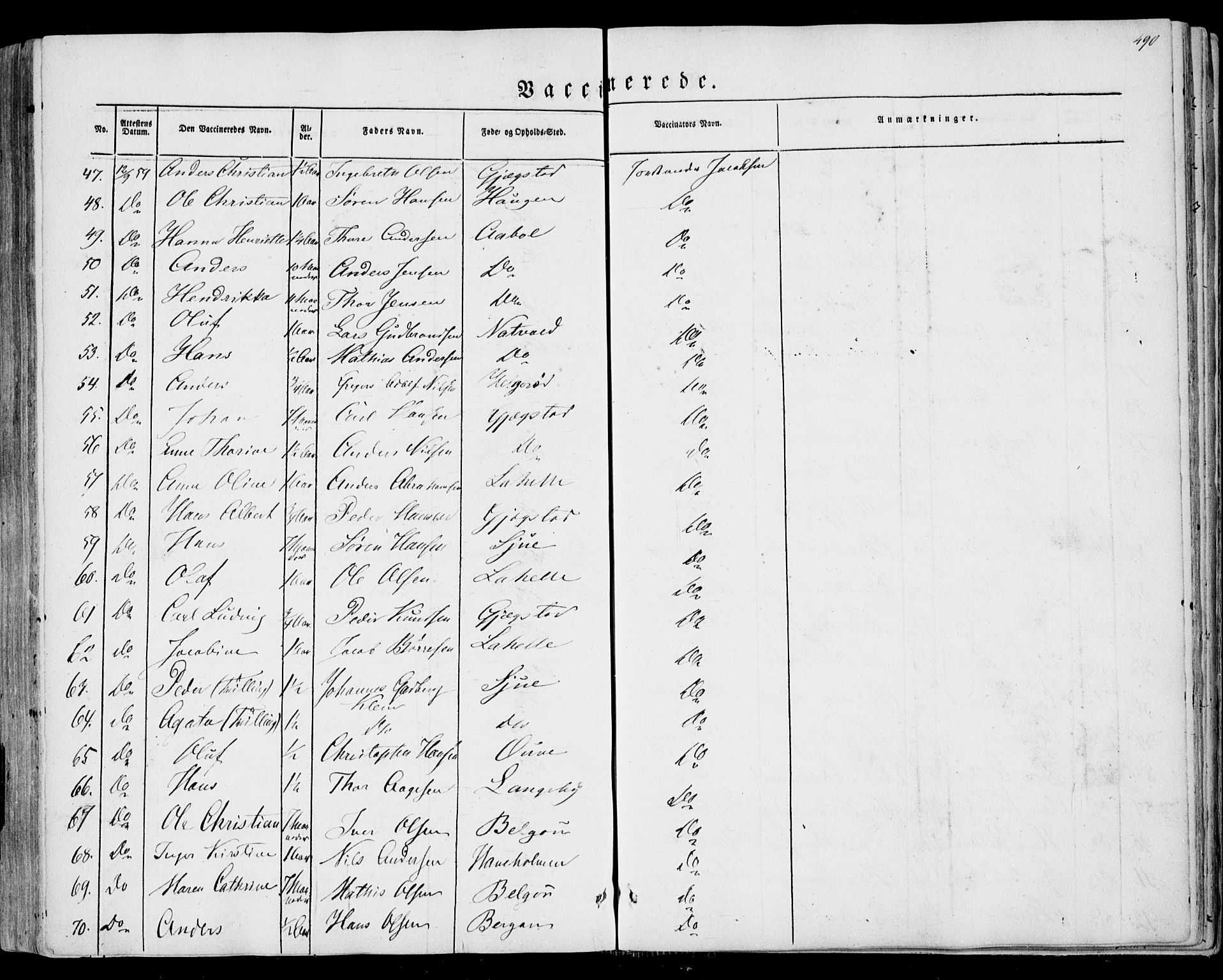 Sandar kirkebøker, AV/SAKO-A-243/F/Fa/L0007: Parish register (official) no. 7, 1855-1861, p. 490